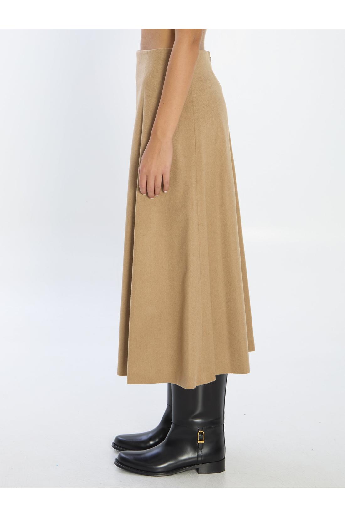Max Mara-OUTLET-SALE-Flared skirt in camel-ARCHIVIST