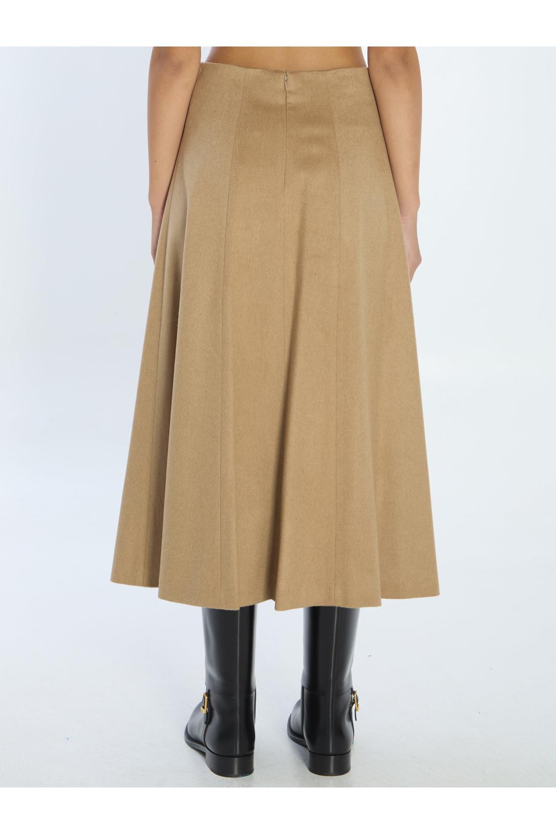 Max Mara-OUTLET-SALE-Flared skirt in camel-ARCHIVIST