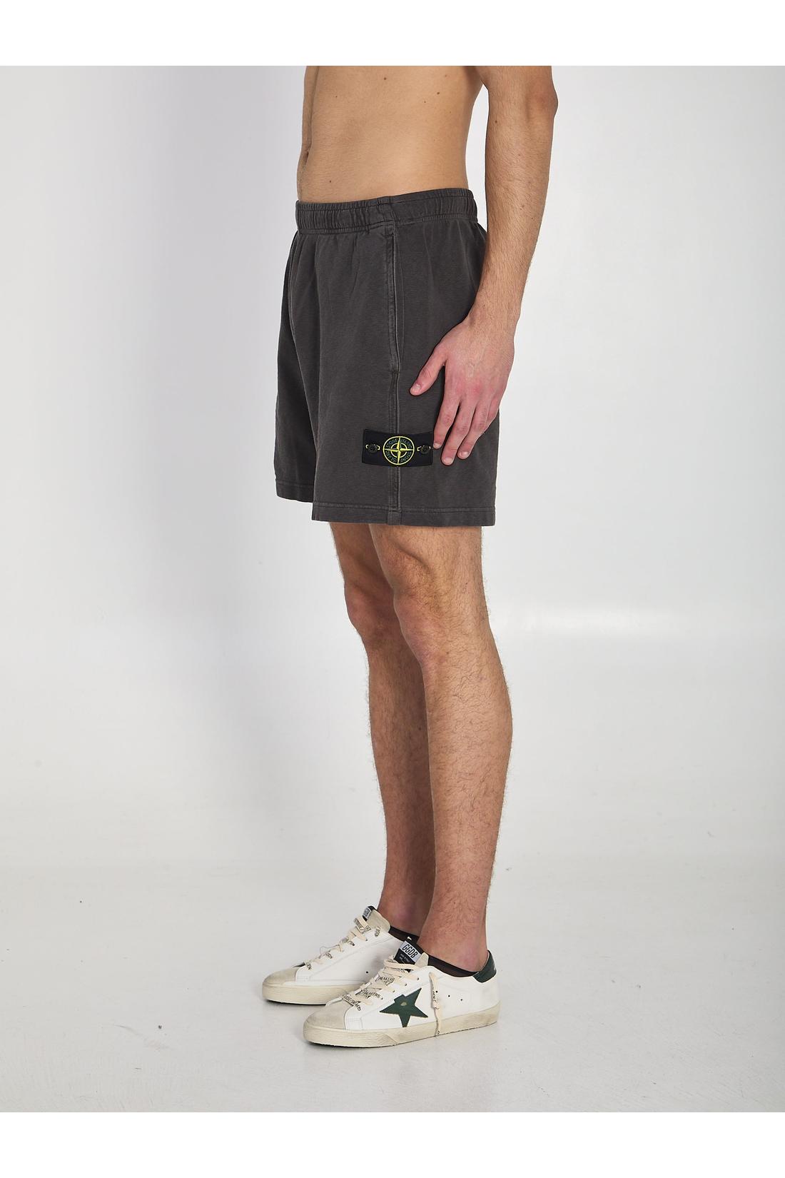 Stone island-OUTLET-SALE-Fleece-lined cotton shorts-ARCHIVIST