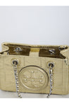 TORY BURCH-OUTLET-SALE-Fleming Soft Metallic Quilt Mini Chain Tote bag-ARCHIVIST