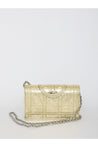 TORY BURCH-OUTLET-SALE-Fleming Soft Metallic Square Quilt Chain Wallet bag-ARCHIVIST