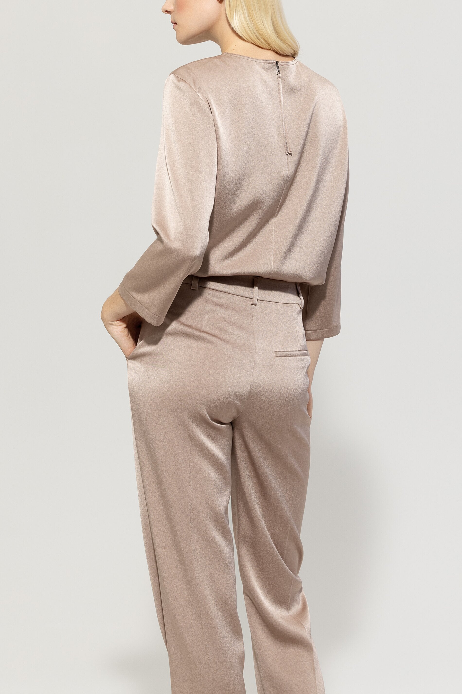 Luisa Cerano-Fließende Satinbluse-Hemden & Blusen-Black-Deal-Outlet-by-ARCHIVIST