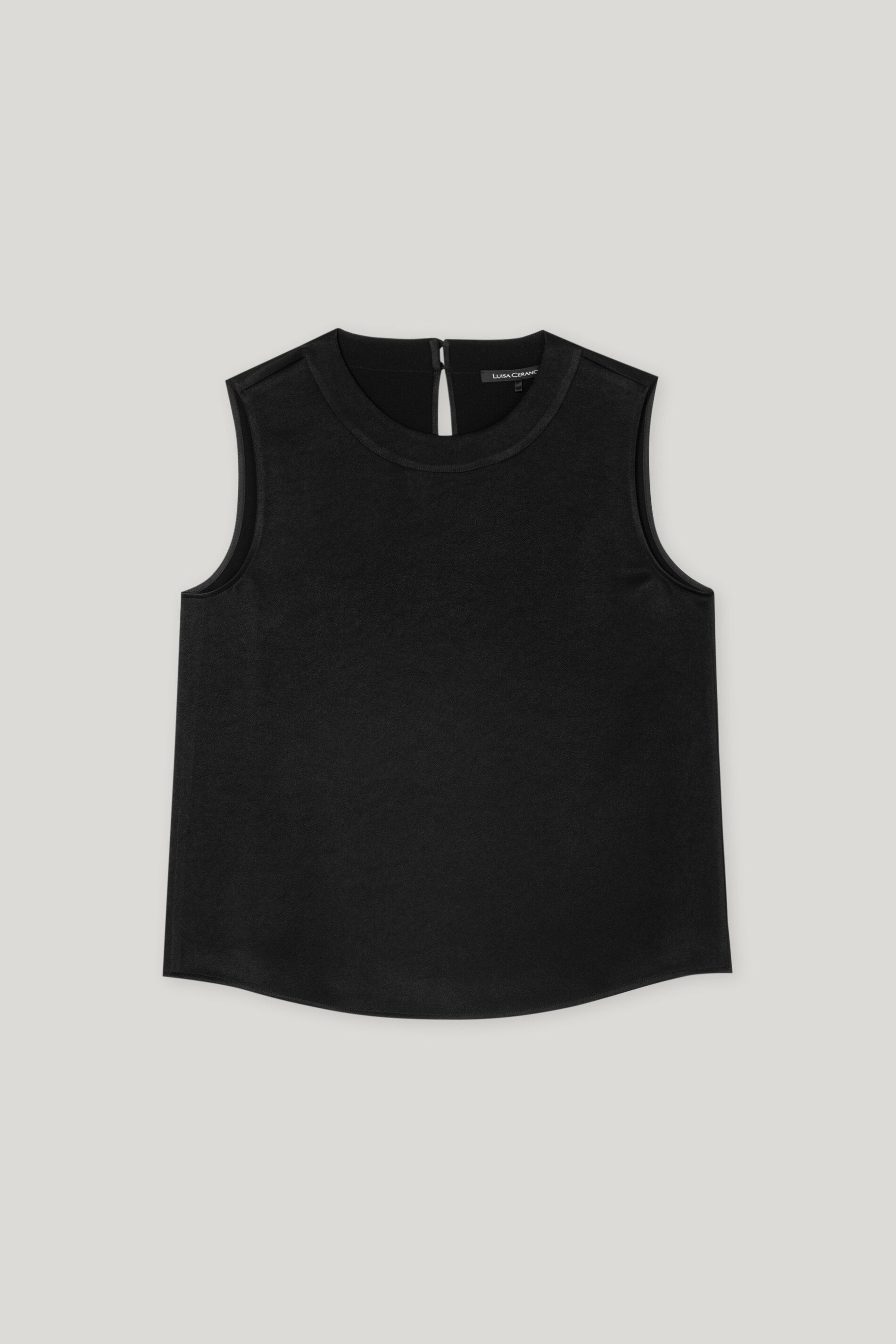 Luisa Cerano-Fließendes Satintop-Hemden & Blusen-Black-Deal-Outlet-by-ARCHIVIST