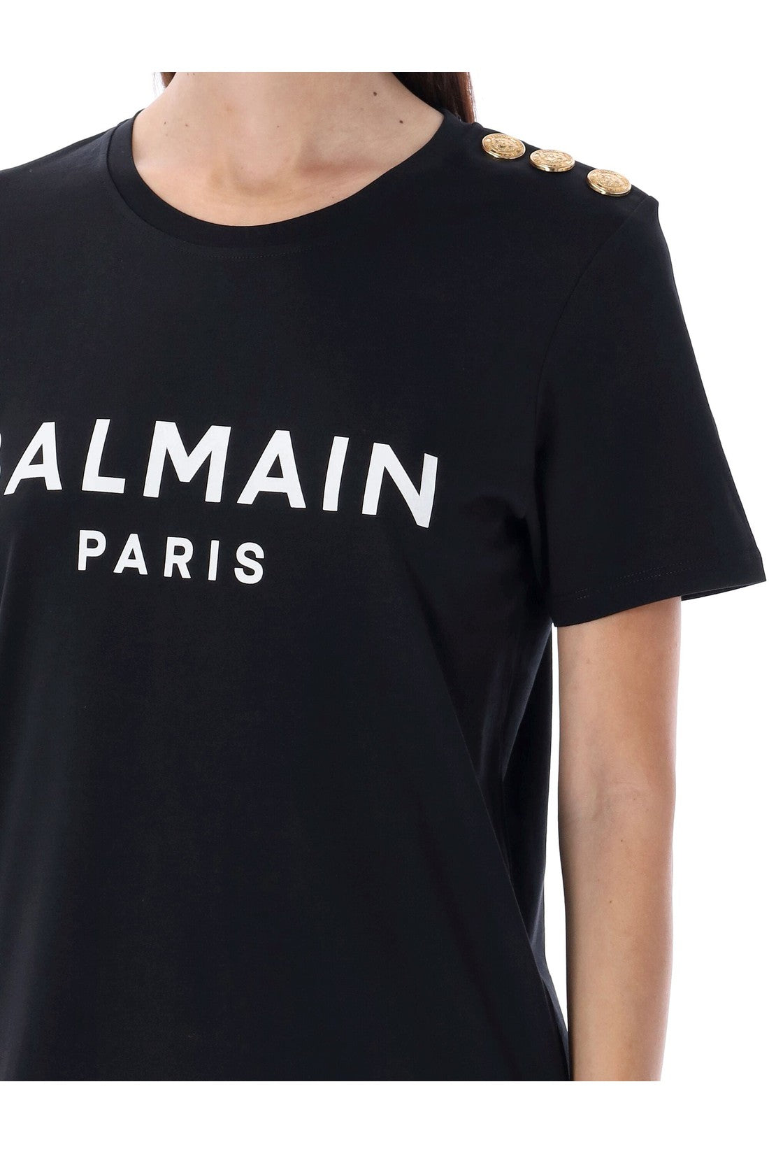 BALMAIN-OUTLET-SALE-Flocked Paris t-shirt-ARCHIVIST