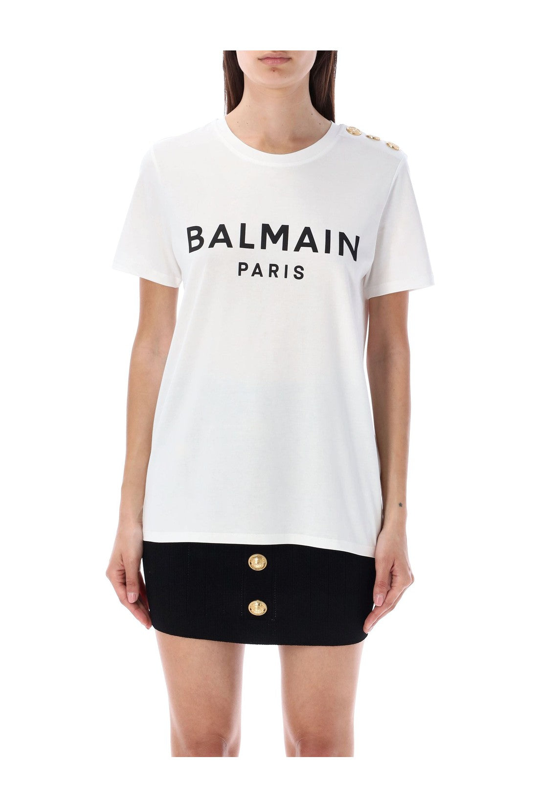 BALMAIN-OUTLET-SALE-Flocked Paris t-shirt-ARCHIVIST