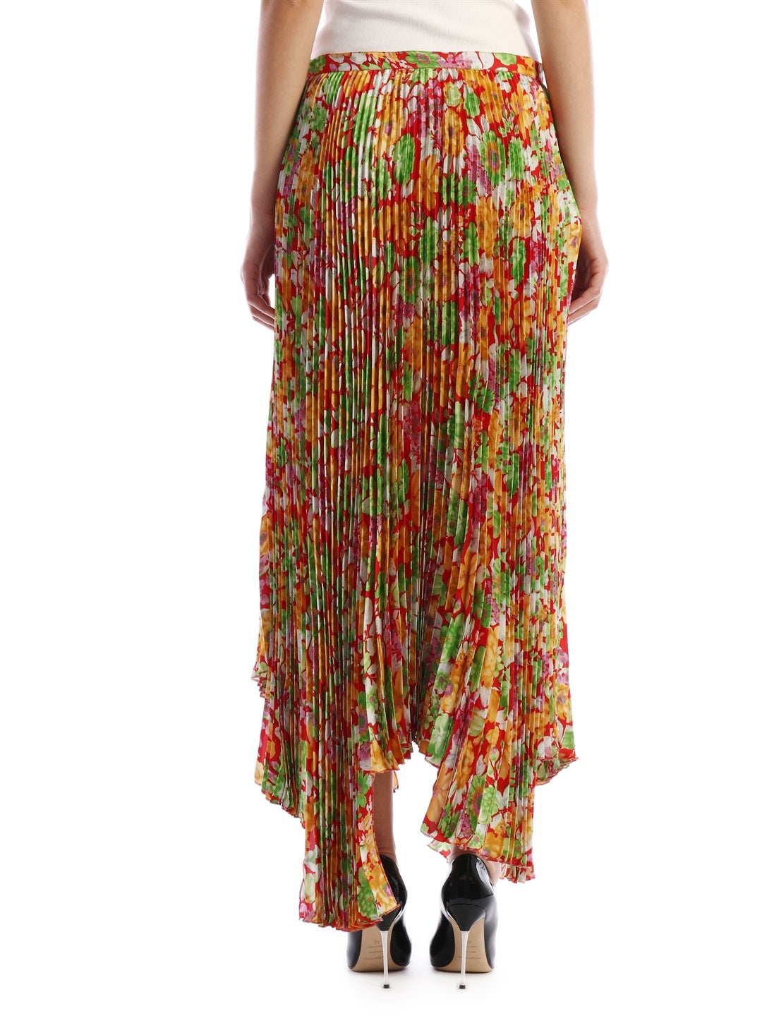 PLAN C-OUTLET-SALE-Floral Plissè Skirt-ARCHIVIST