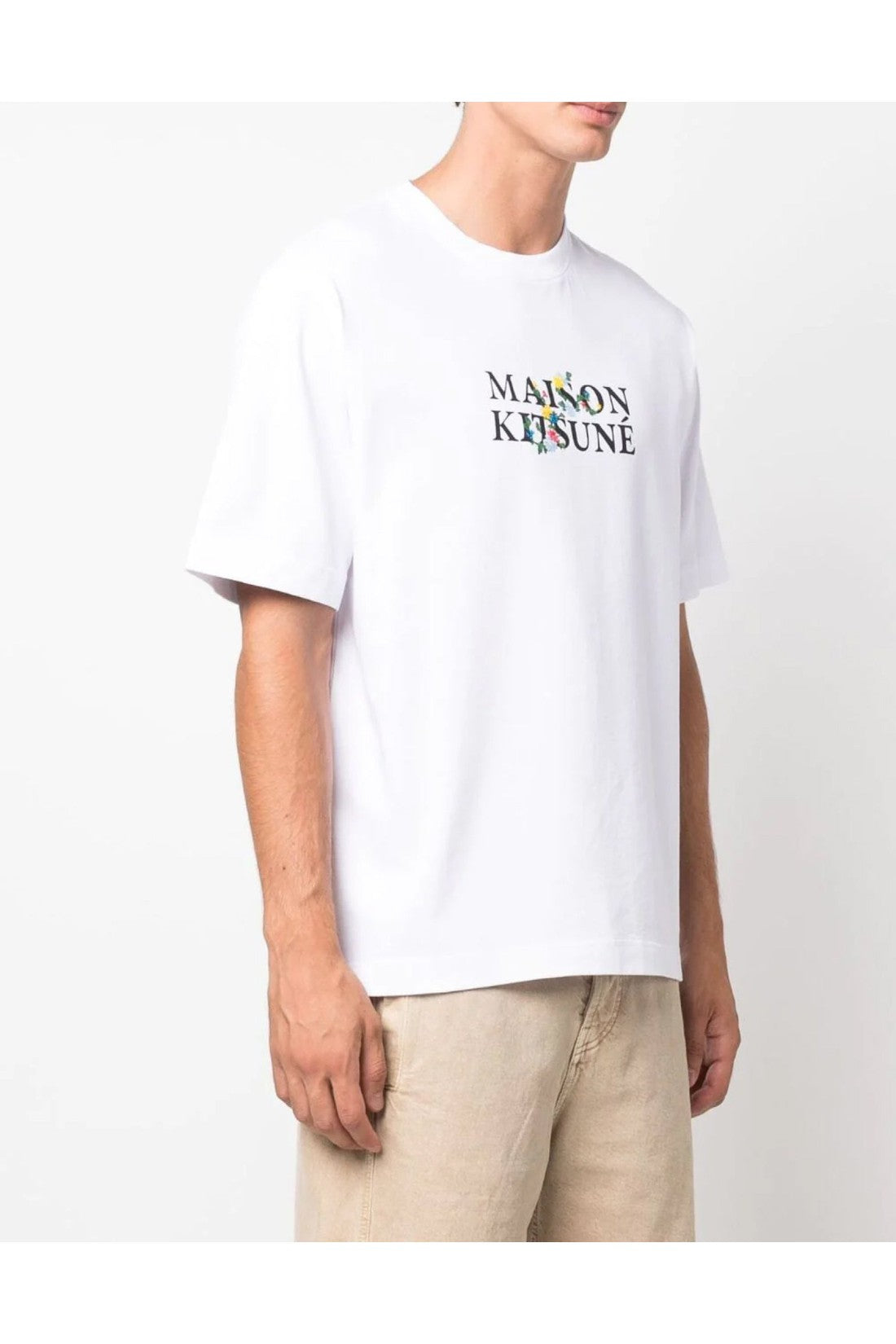 Maison KitsunÃ©-OUTLET-SALE-Floral Print Logo T-Shirt-ARCHIVIST