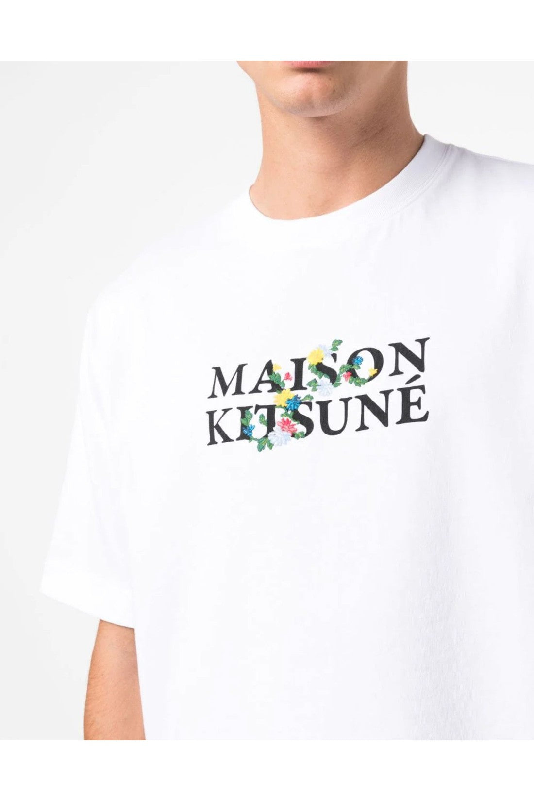 Maison KitsunÃ©-OUTLET-SALE-Floral Print Logo T-Shirt-ARCHIVIST