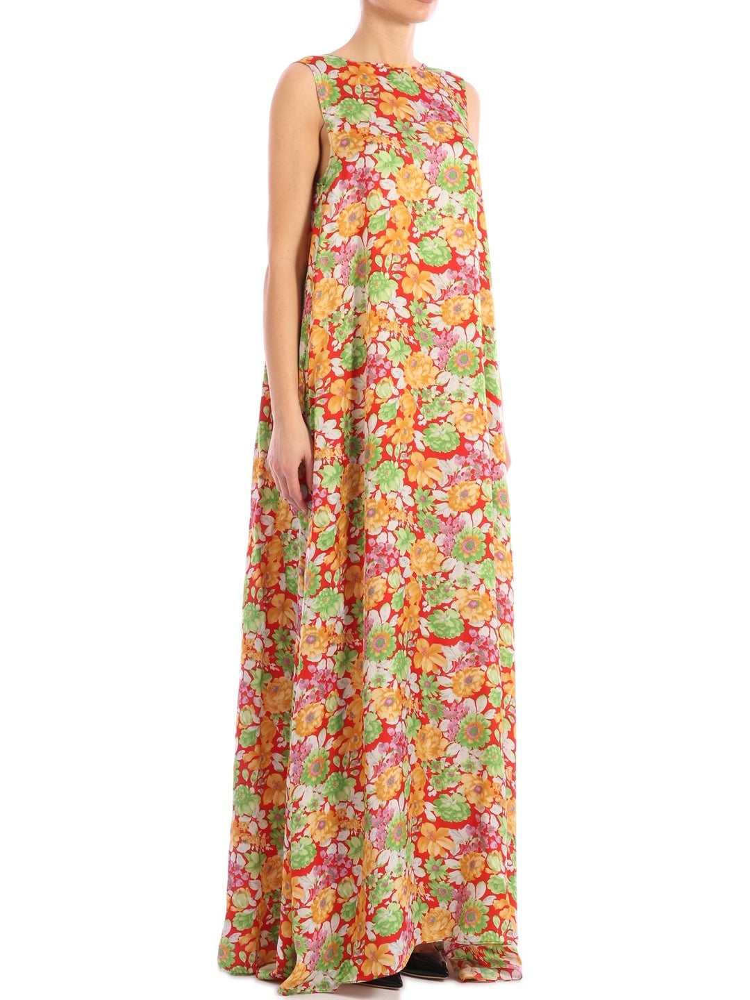 PLAN C-OUTLET-SALE-Floral Print Maxi Dress-ARCHIVIST