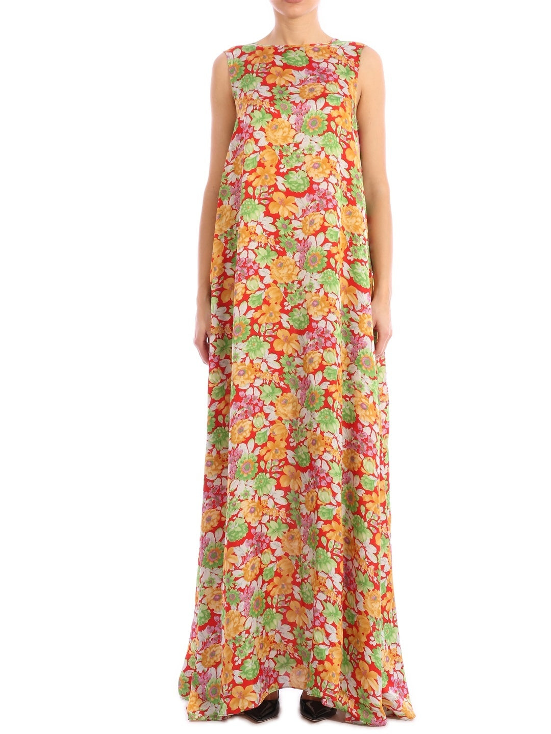 PLAN C-OUTLET-SALE-Floral Print Maxi Dress-ARCHIVIST