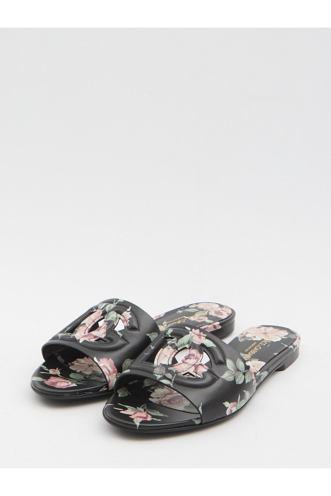 Dolce & Gabbana-OUTLET-SALE-Floral beachwear slides-ARCHIVIST