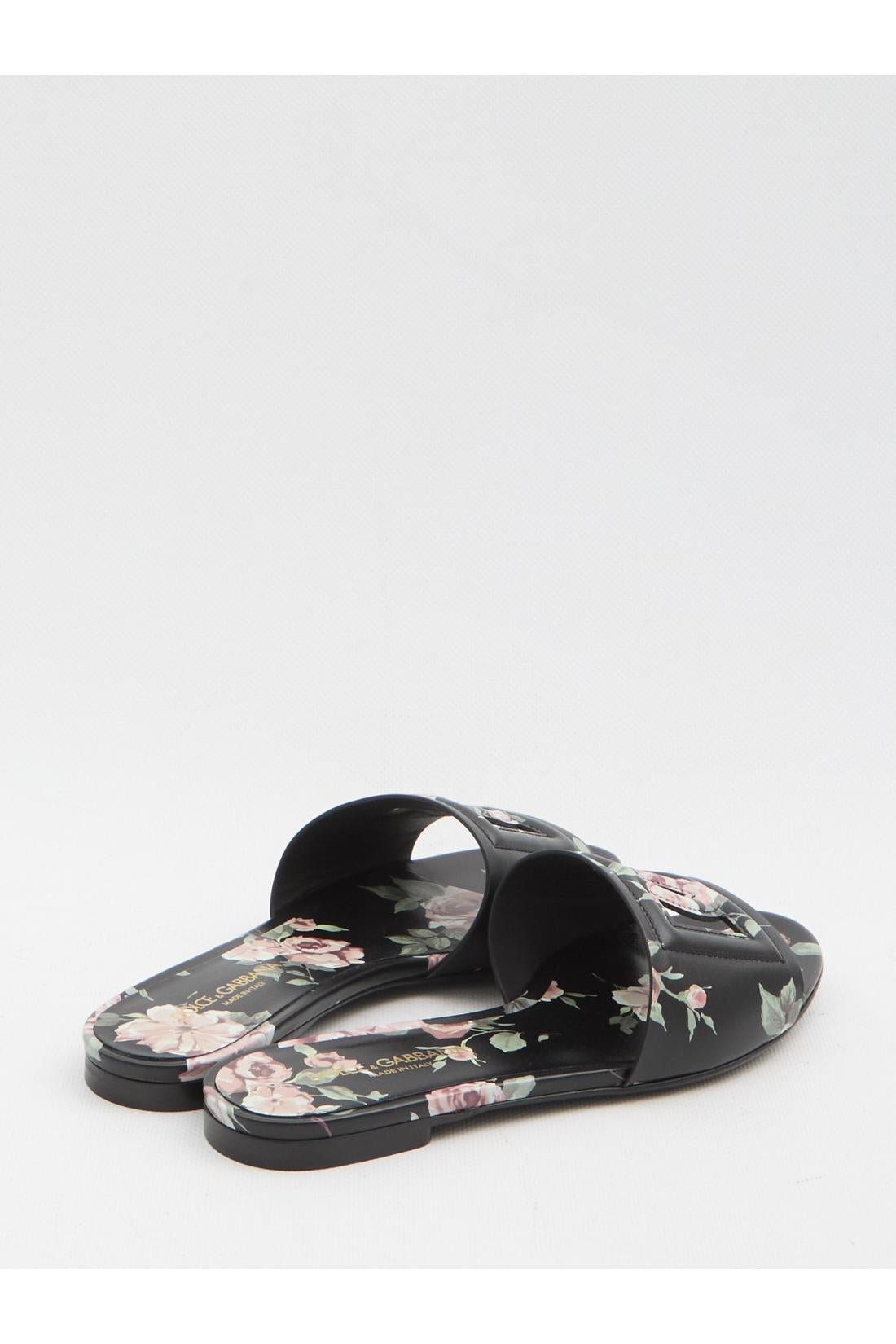 Dolce & Gabbana-OUTLET-SALE-Floral beachwear slides-ARCHIVIST