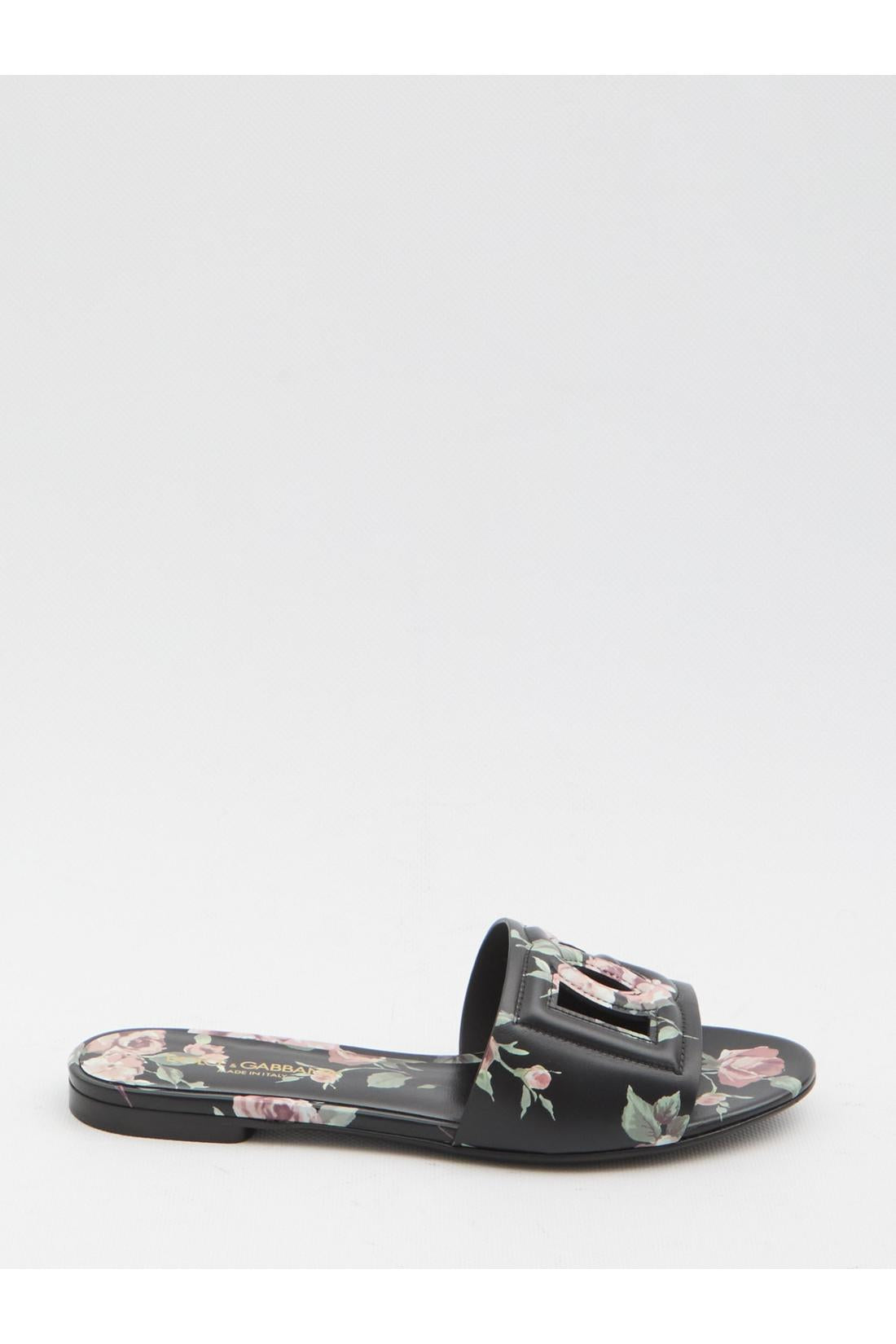 Dolce & Gabbana-OUTLET-SALE-Floral beachwear slides-ARCHIVIST