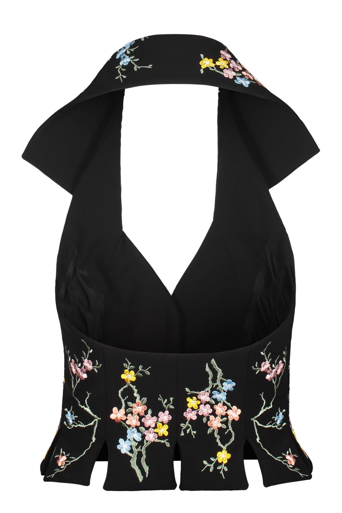 Moschino-OUTLET-SALE-Floral embroidery top-ARCHIVIST