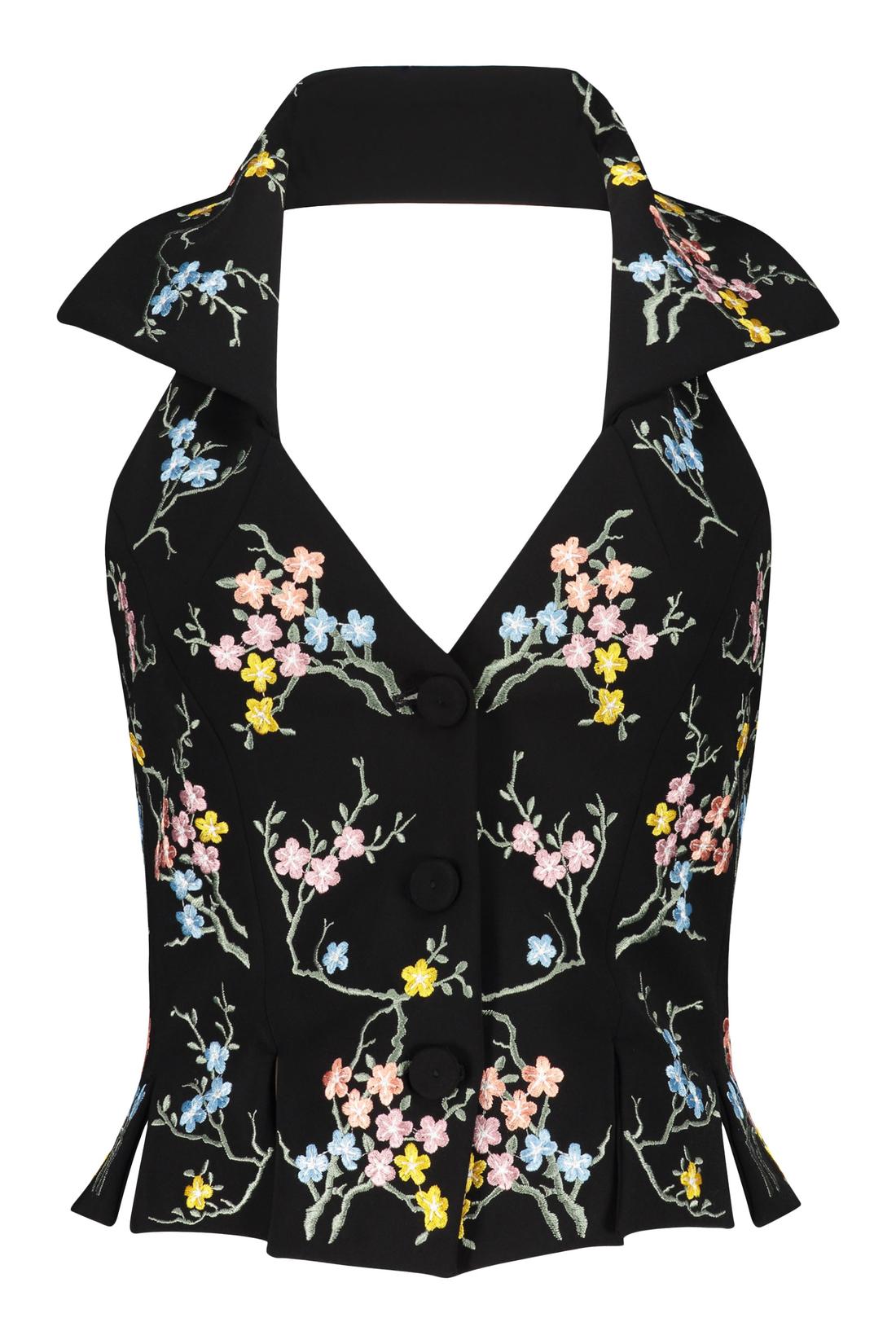 Moschino-OUTLET-SALE-Floral embroidery top-ARCHIVIST