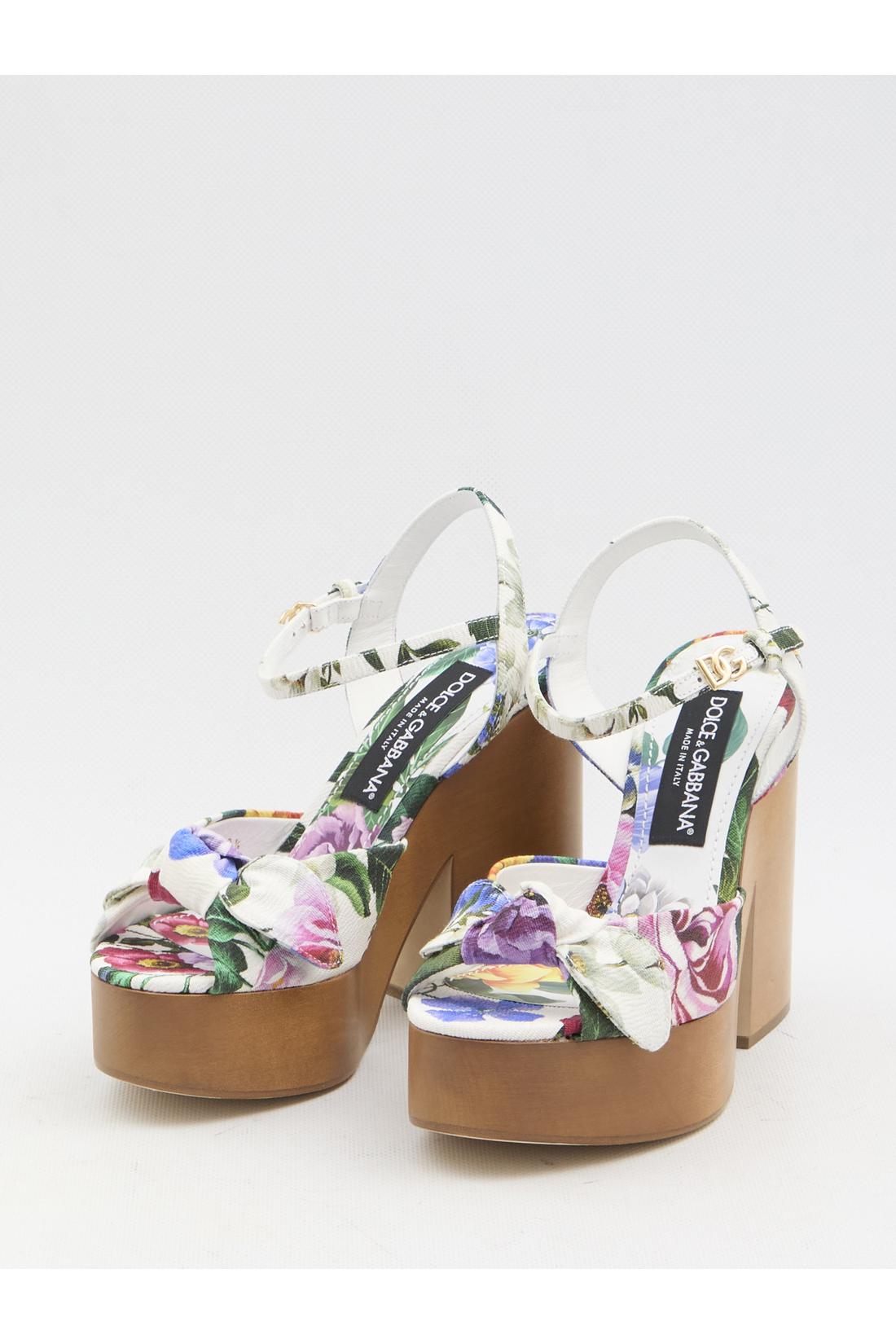 Dolce & Gabbana-OUTLET-SALE-Floral platform sandals-ARCHIVIST