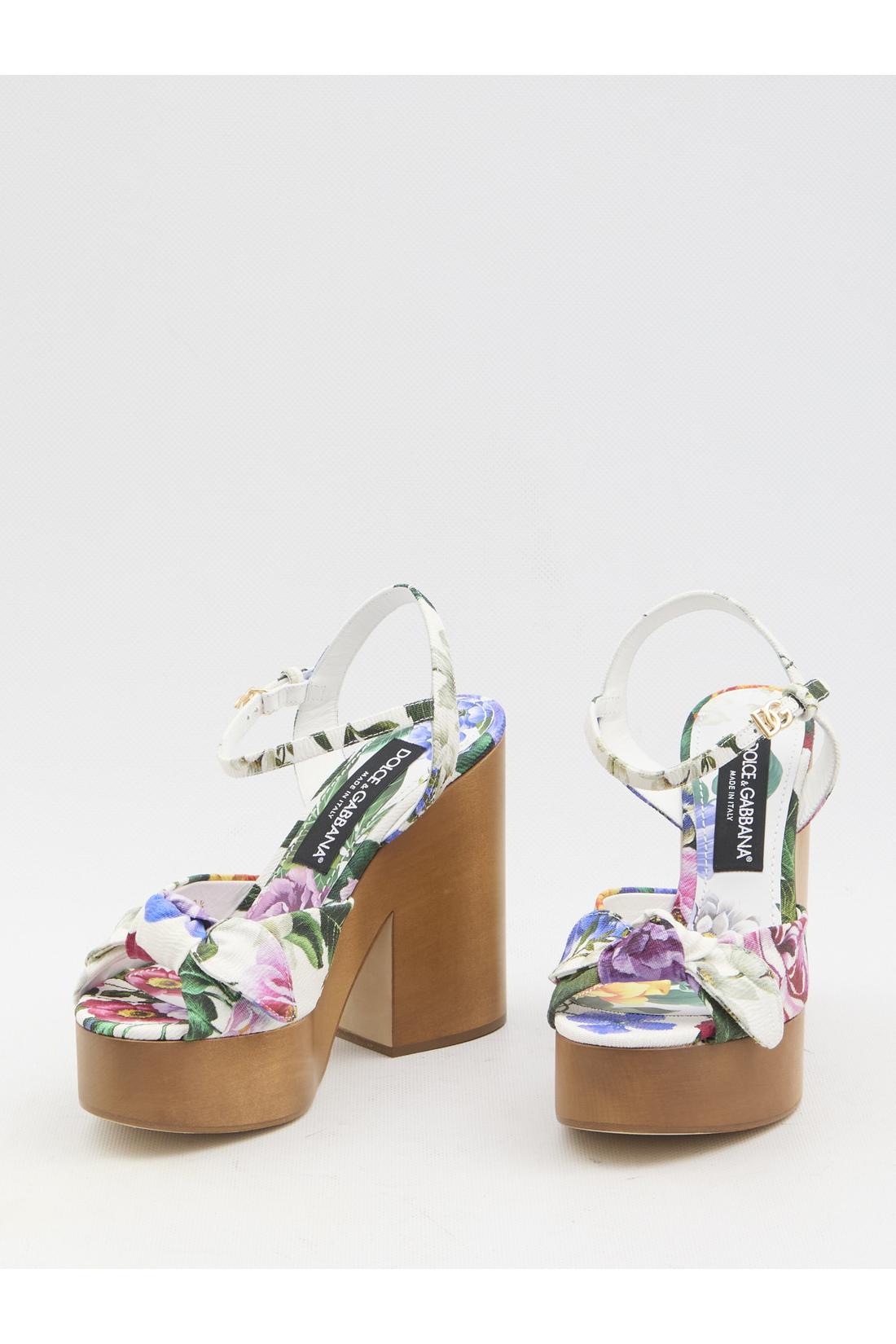 Dolce & Gabbana-OUTLET-SALE-Floral platform sandals-ARCHIVIST