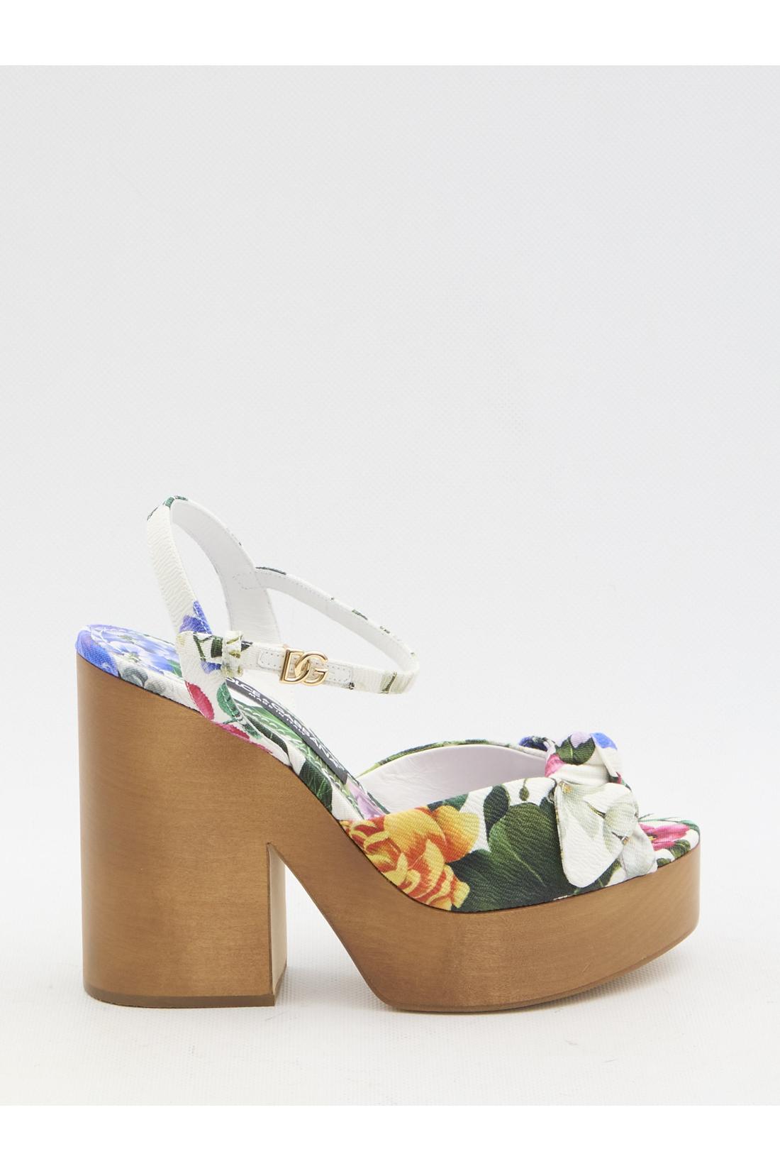 Dolce & Gabbana-OUTLET-SALE-Floral platform sandals-ARCHIVIST