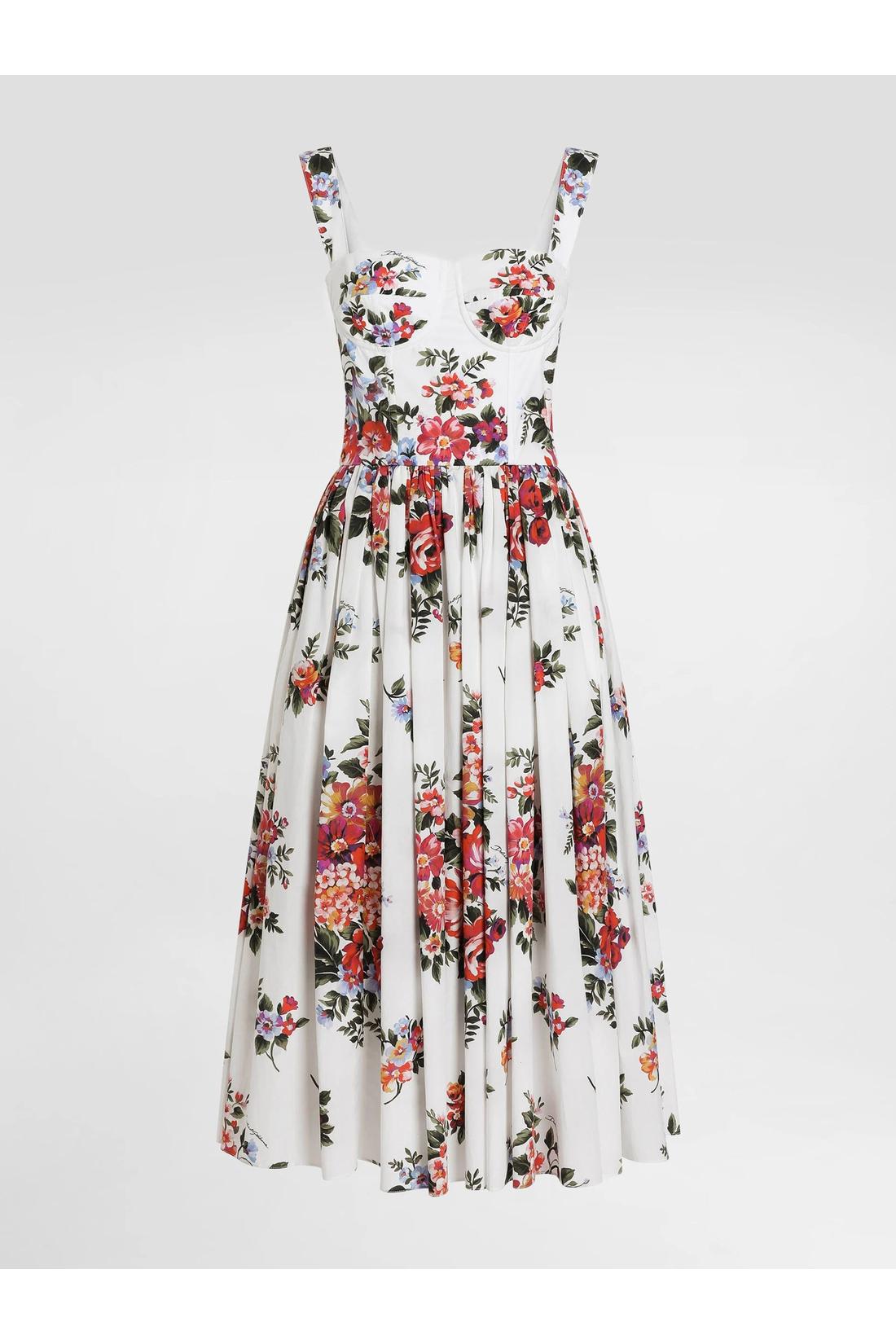 dolce gabbana dress sale Dolce & Gabbana OUTLET | Floral print bustier midi dress im SALE