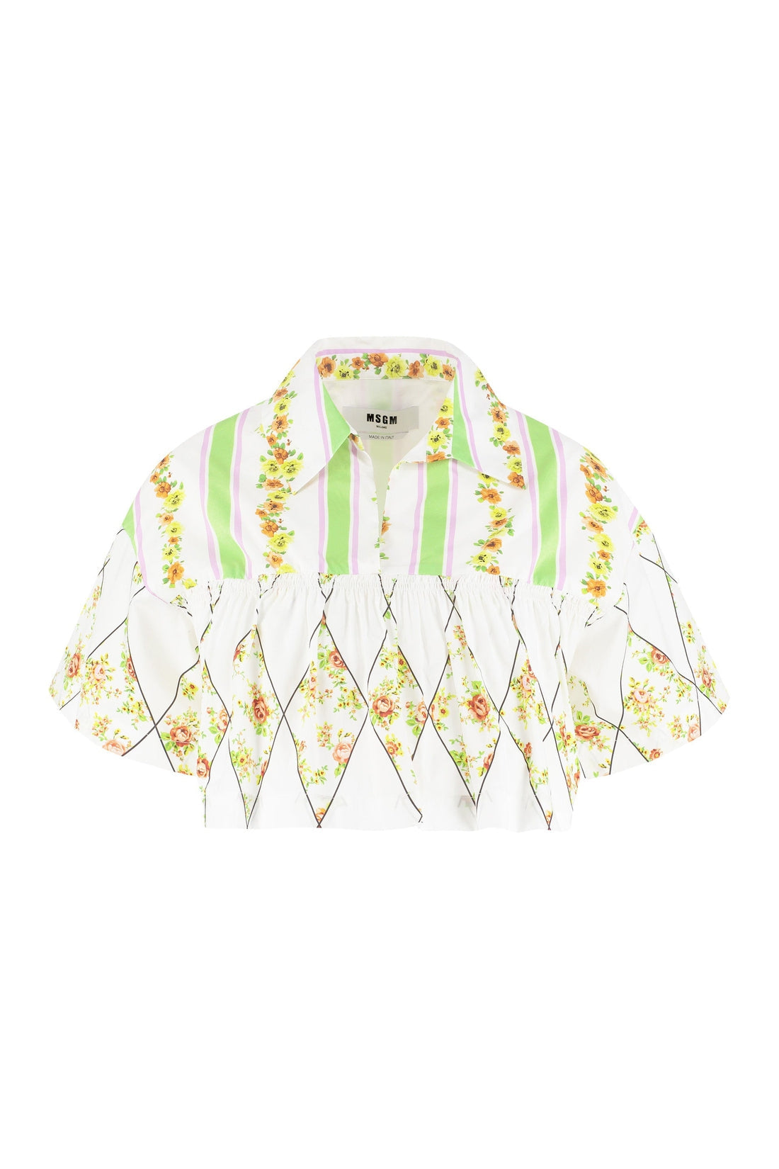 MSGM-OUTLET-SALE-Floral print cotton blouse-ARCHIVIST