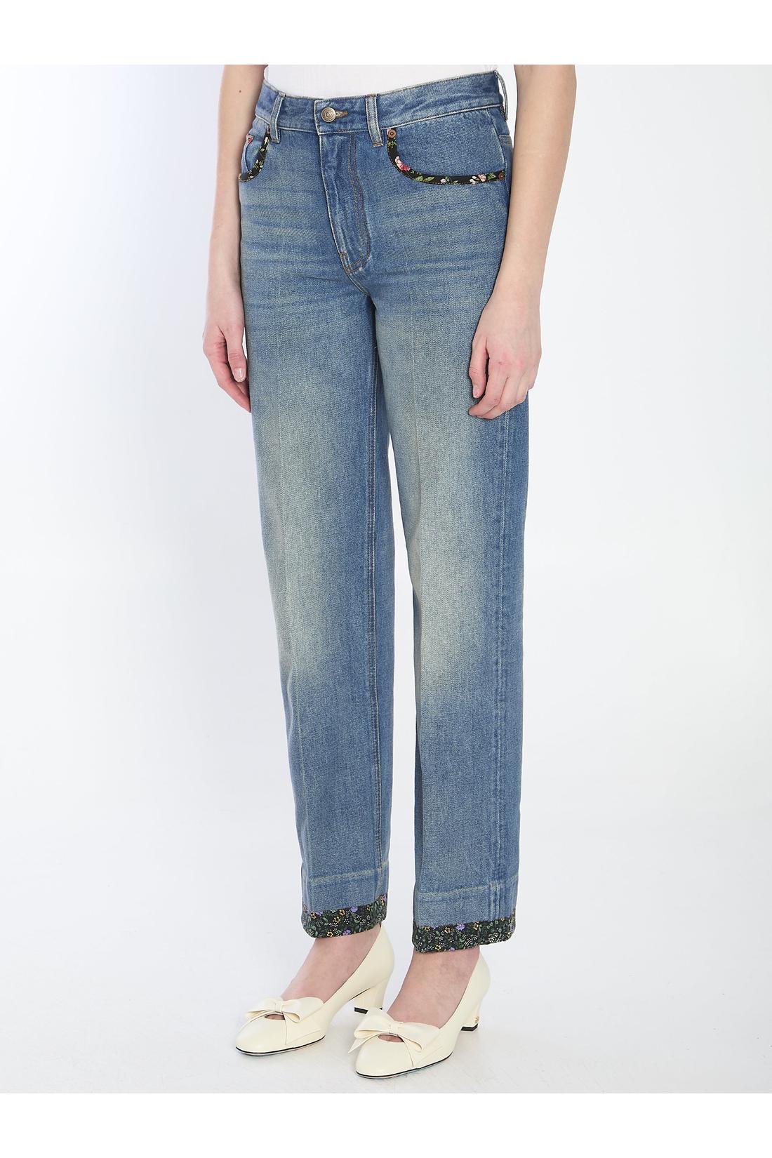 Valentino Garavani-OUTLET-SALE-Floral print jeans-ARCHIVIST