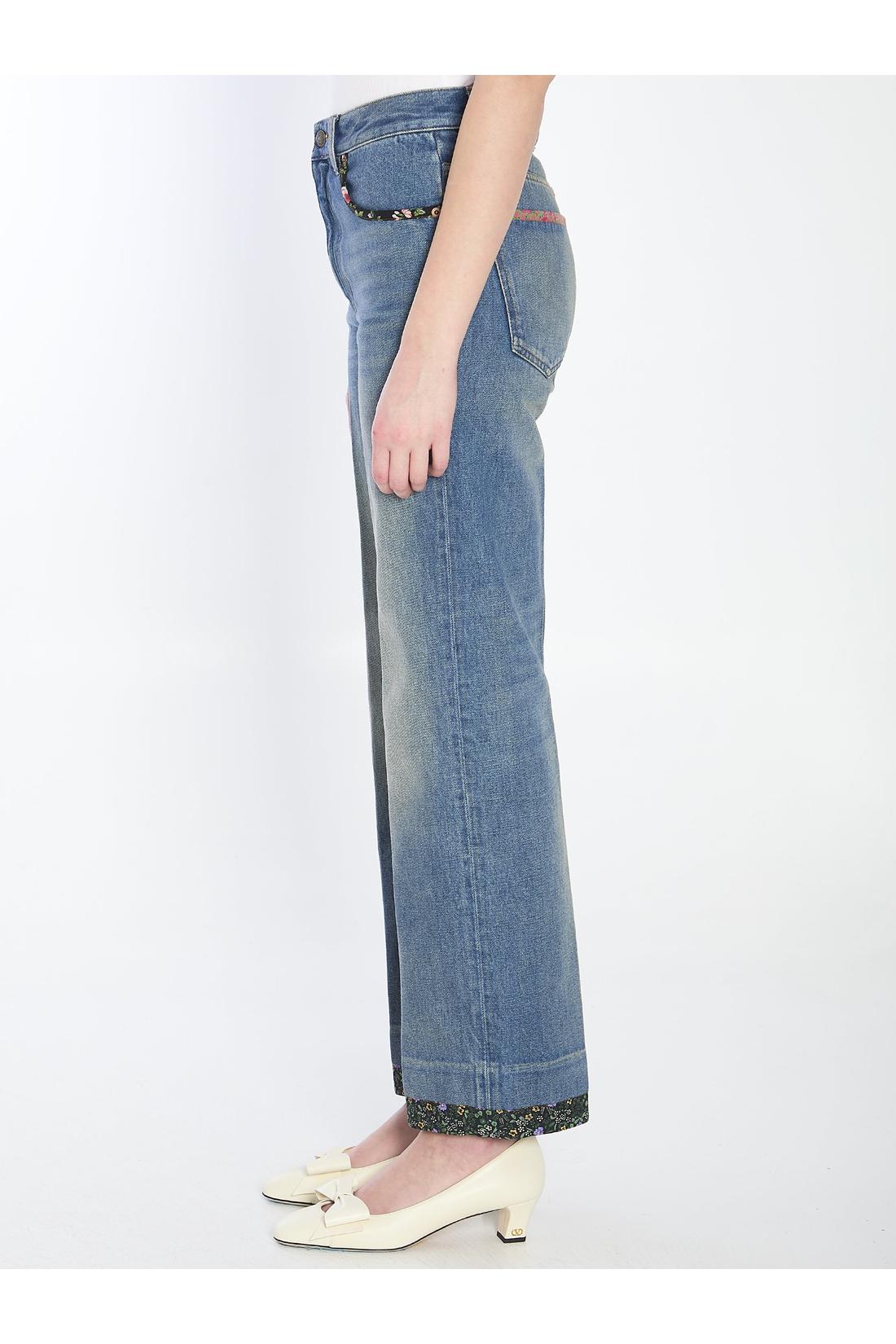 Valentino Garavani-OUTLET-SALE-Floral print jeans-ARCHIVIST