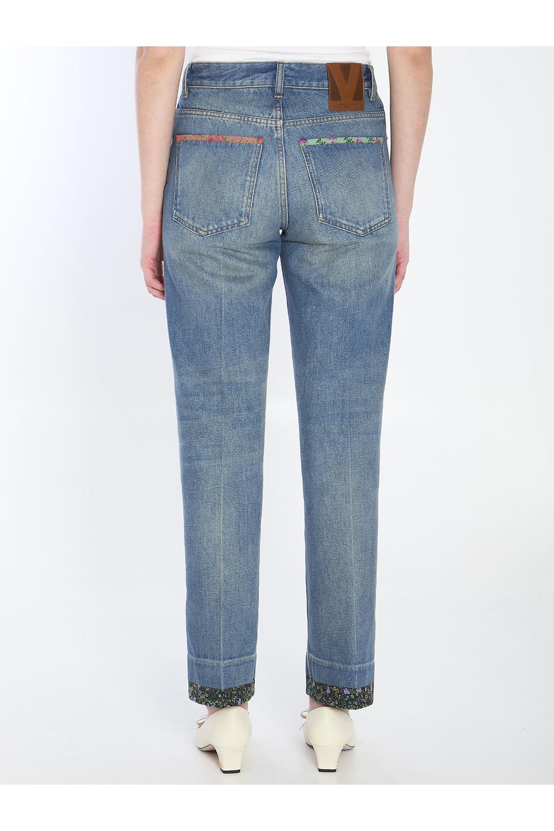 Valentino Garavani-OUTLET-SALE-Floral print jeans-ARCHIVIST