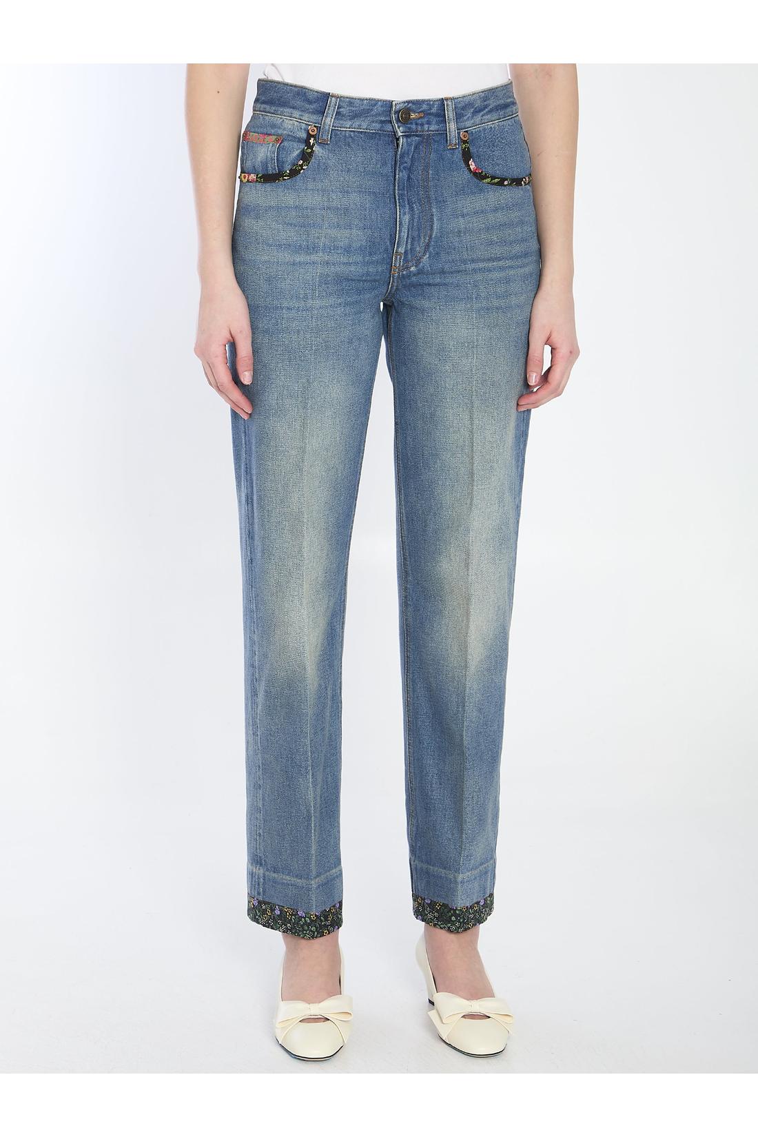 Valentino Garavani-OUTLET-SALE-Floral print jeans-ARCHIVIST