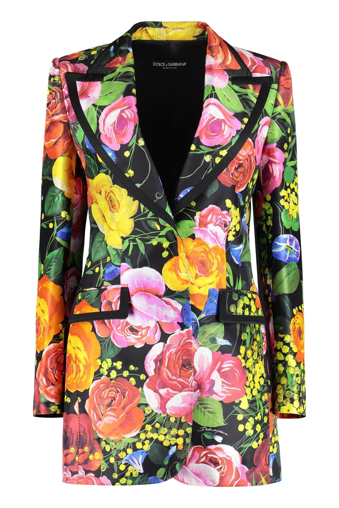 Dolce & Gabbana-OUTLET-SALE-Floral print silk blazer-ARCHIVIST