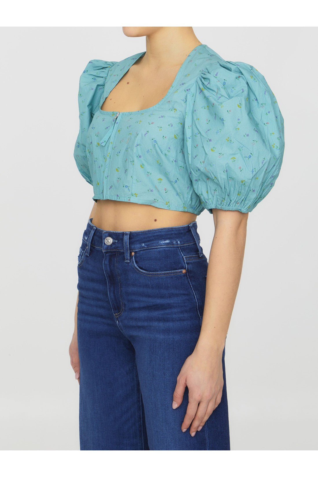 GANNI-OUTLET-SALE-Floral-print top-ARCHIVIST