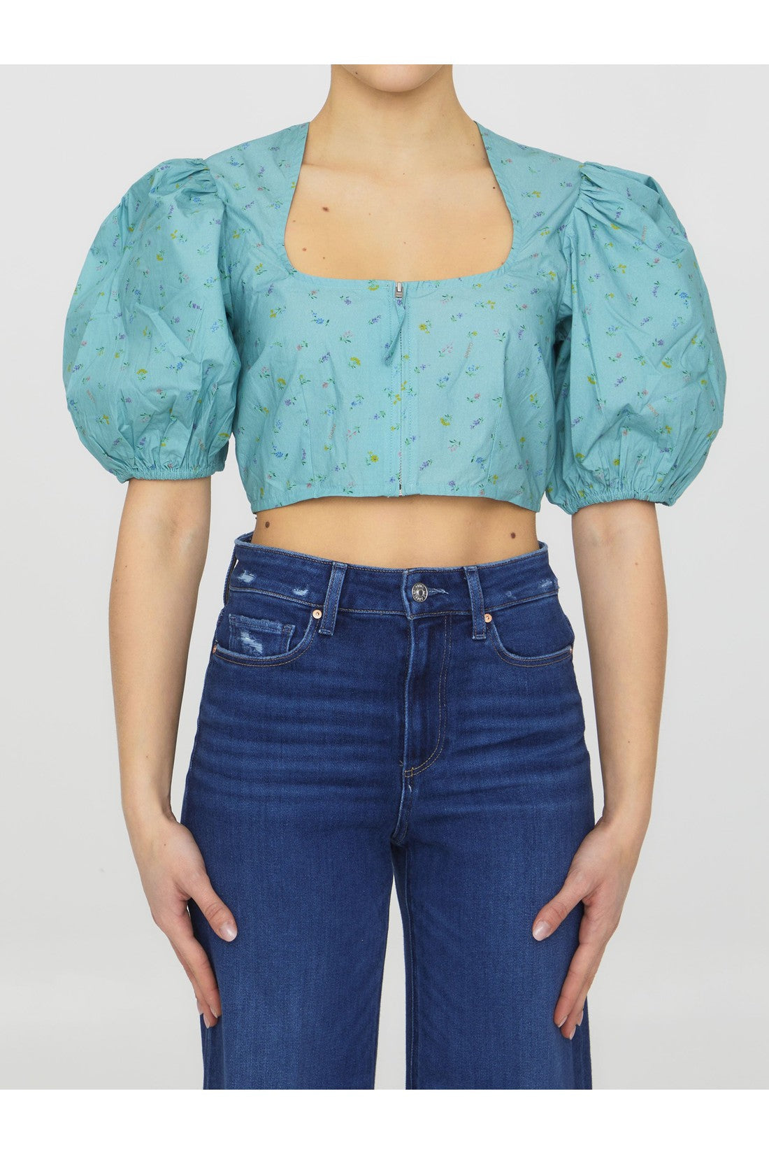 GANNI-OUTLET-SALE-Floral-print top-ARCHIVIST