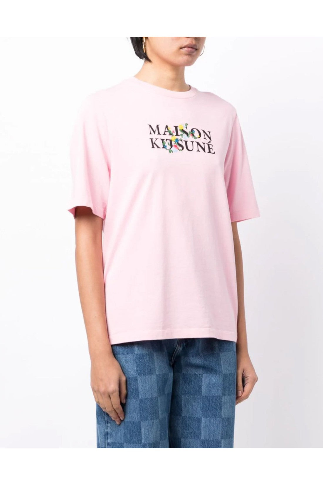 Maison KitsunÃ©-OUTLET-SALE-Flowers Print Classic Logo T-Shirt-ARCHIVIST