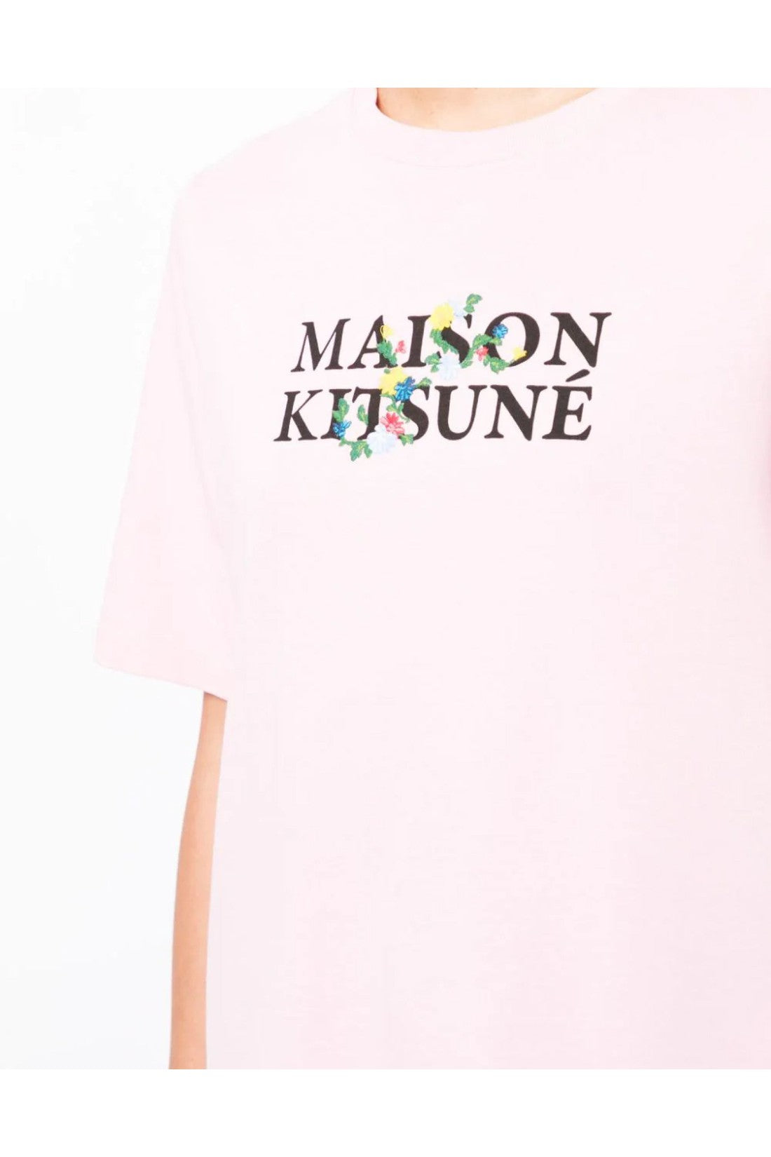 Maison KitsunÃ©-OUTLET-SALE-Flowers Print Classic Logo T-Shirt-ARCHIVIST