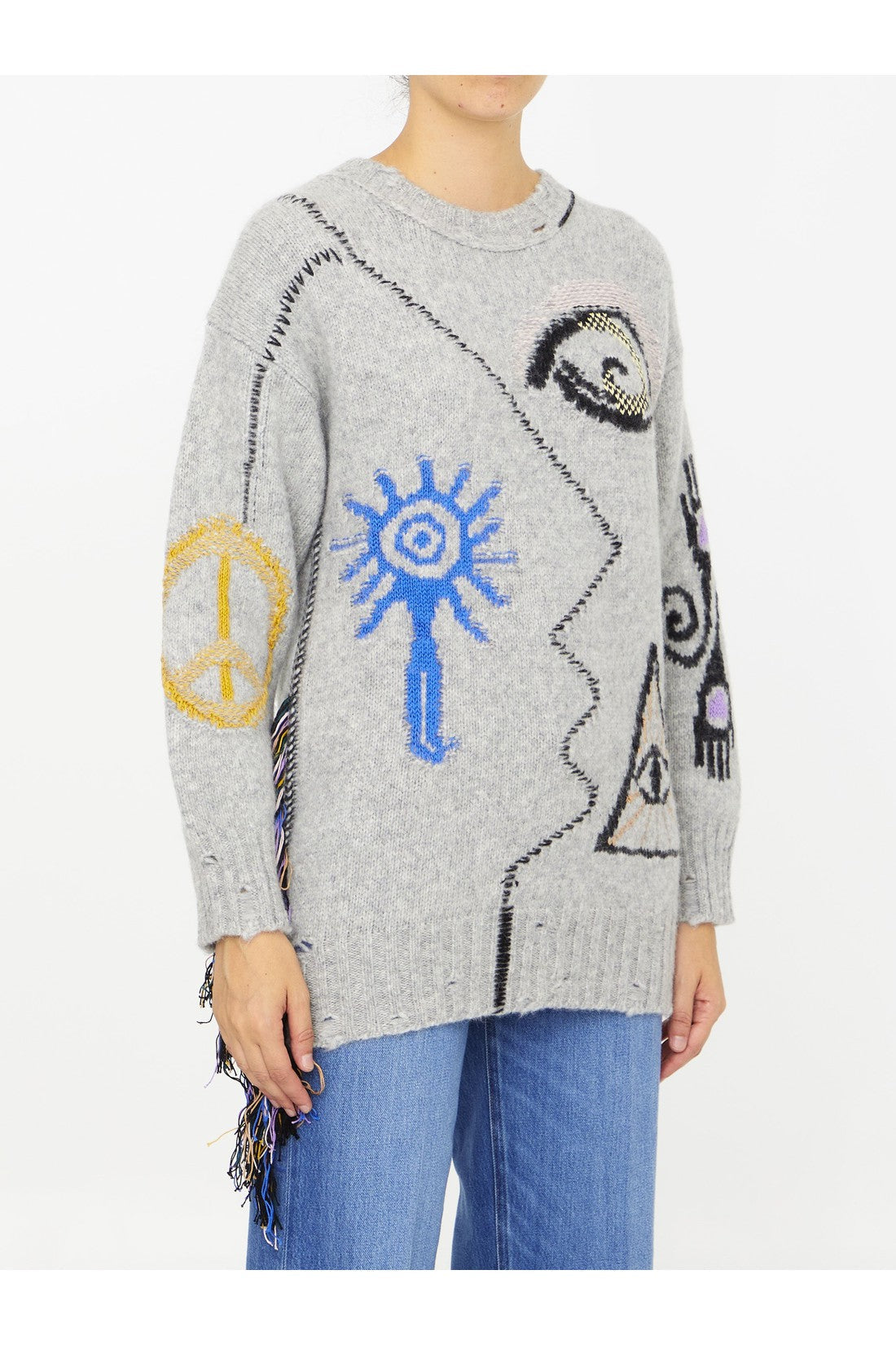 STELLA MCCARTNEY-OUTLET-SALE-Folk embroidery jumper-ARCHIVIST