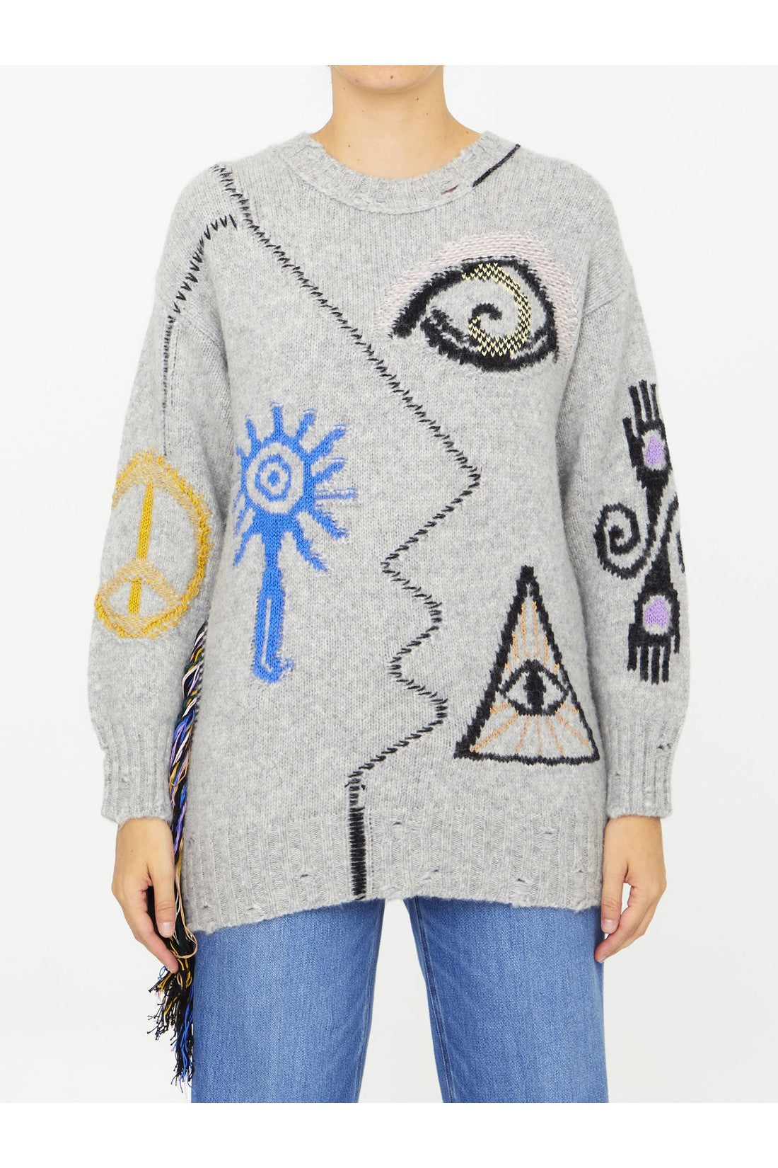 STELLA MCCARTNEY-OUTLET-SALE-Folk embroidery jumper-ARCHIVIST