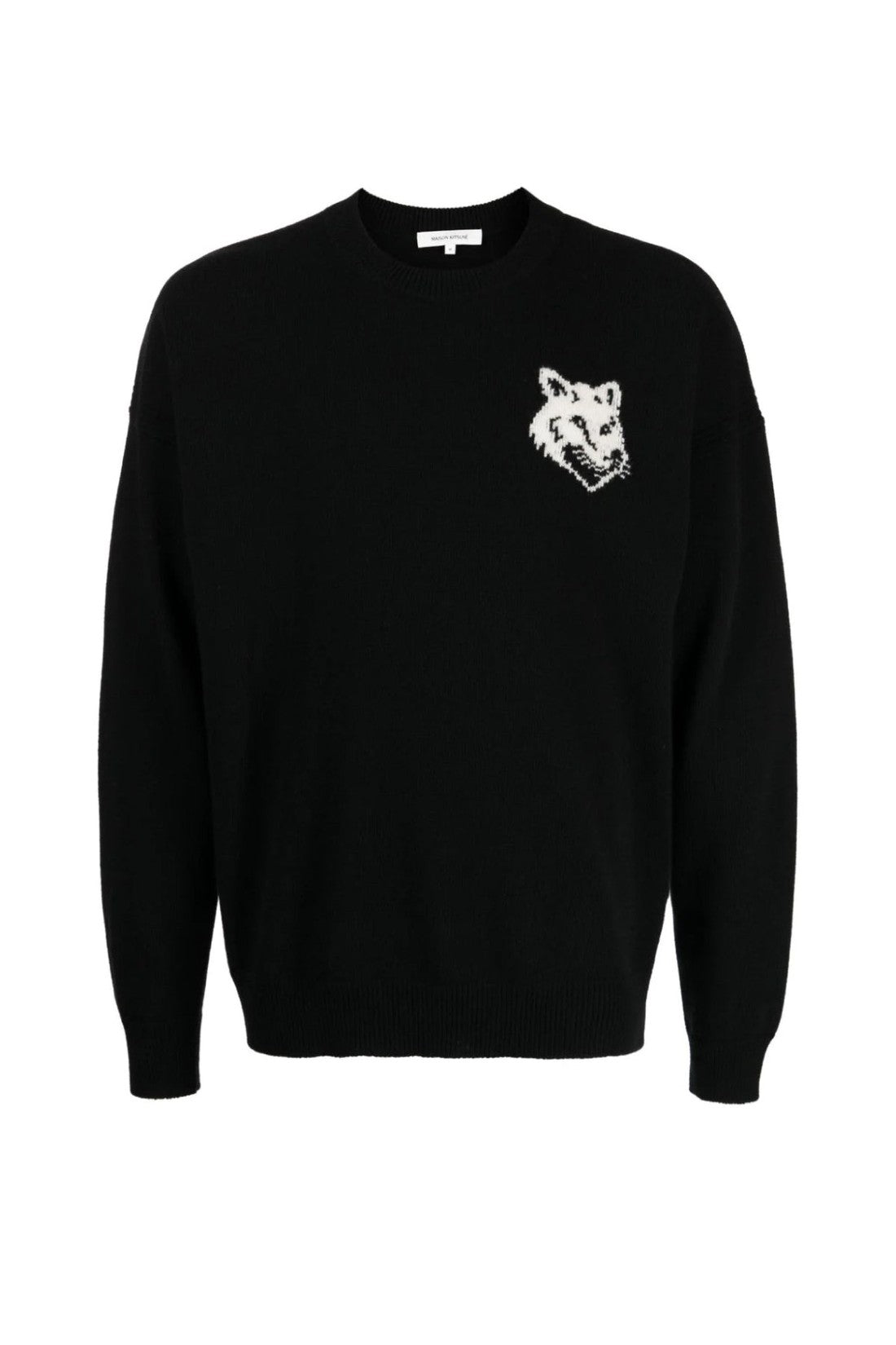 Maison KitsunÃ©-OUTLET-SALE-Fox Head Intarsia Logo Sweater-ARCHIVIST