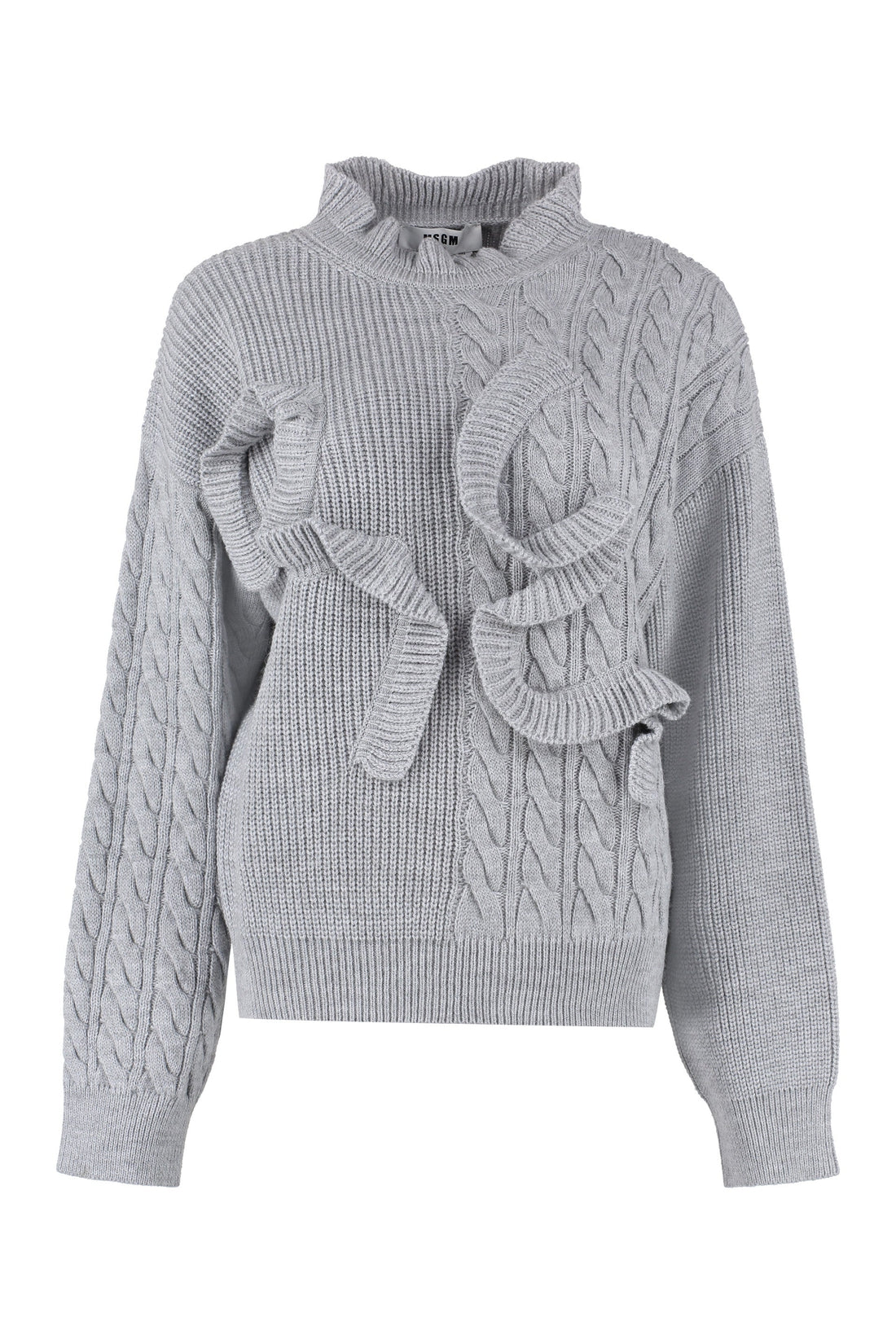 MSGM-OUTLET-SALE-Frilled wool-blend sweater-ARCHIVIST
