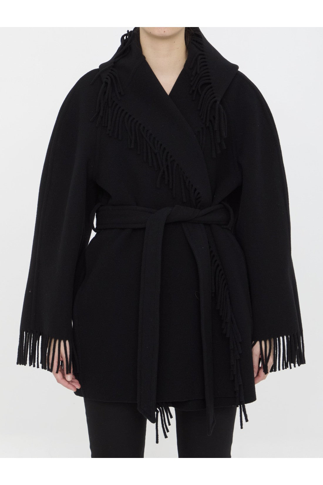 BALENCIAGA-OUTLET-SALE-Fringe coat-ARCHIVIST