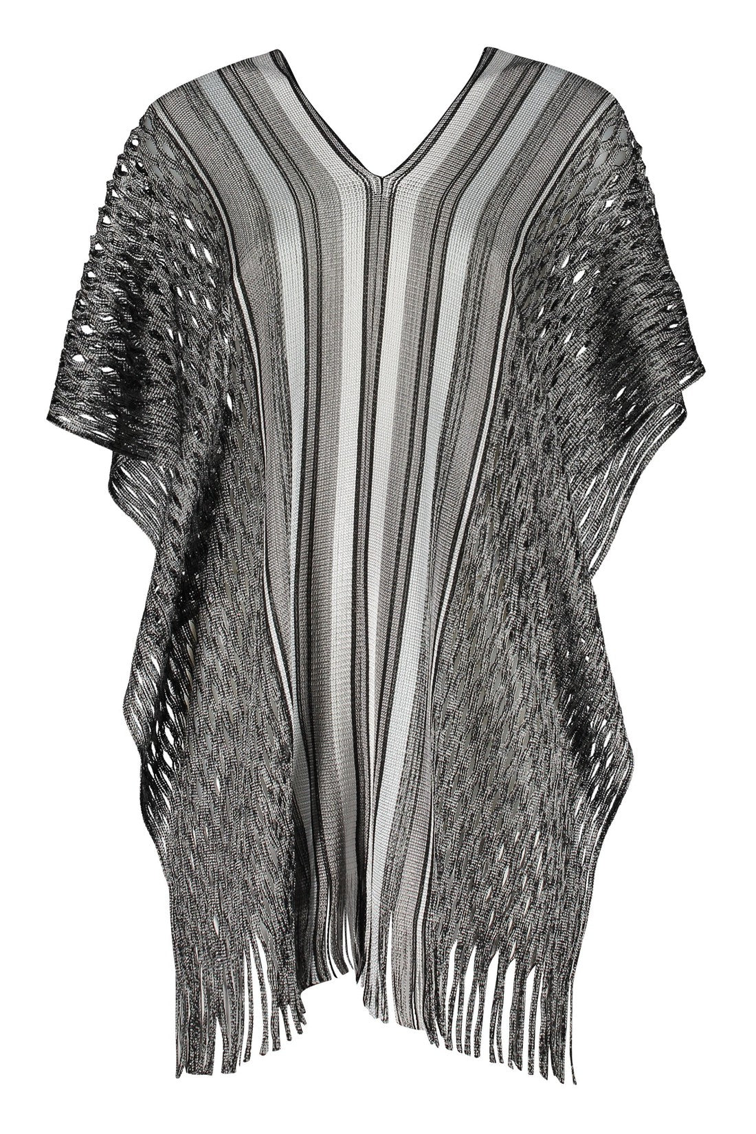 Missoni-OUTLET-SALE-Fringed knit poncho-ARCHIVIST