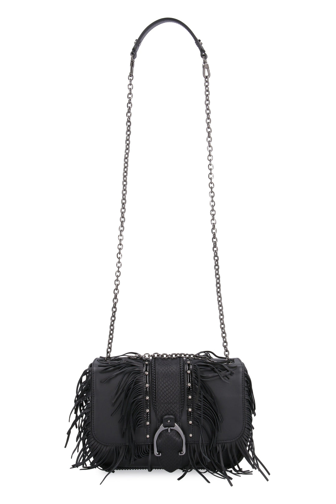 Longchamp-OUTLET-SALE-Fringed leather shoulder bag-ARCHIVIST