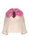 Fendi-OUTLET-SALE-Fur collar cashmere cape-coat-ARCHIVIST