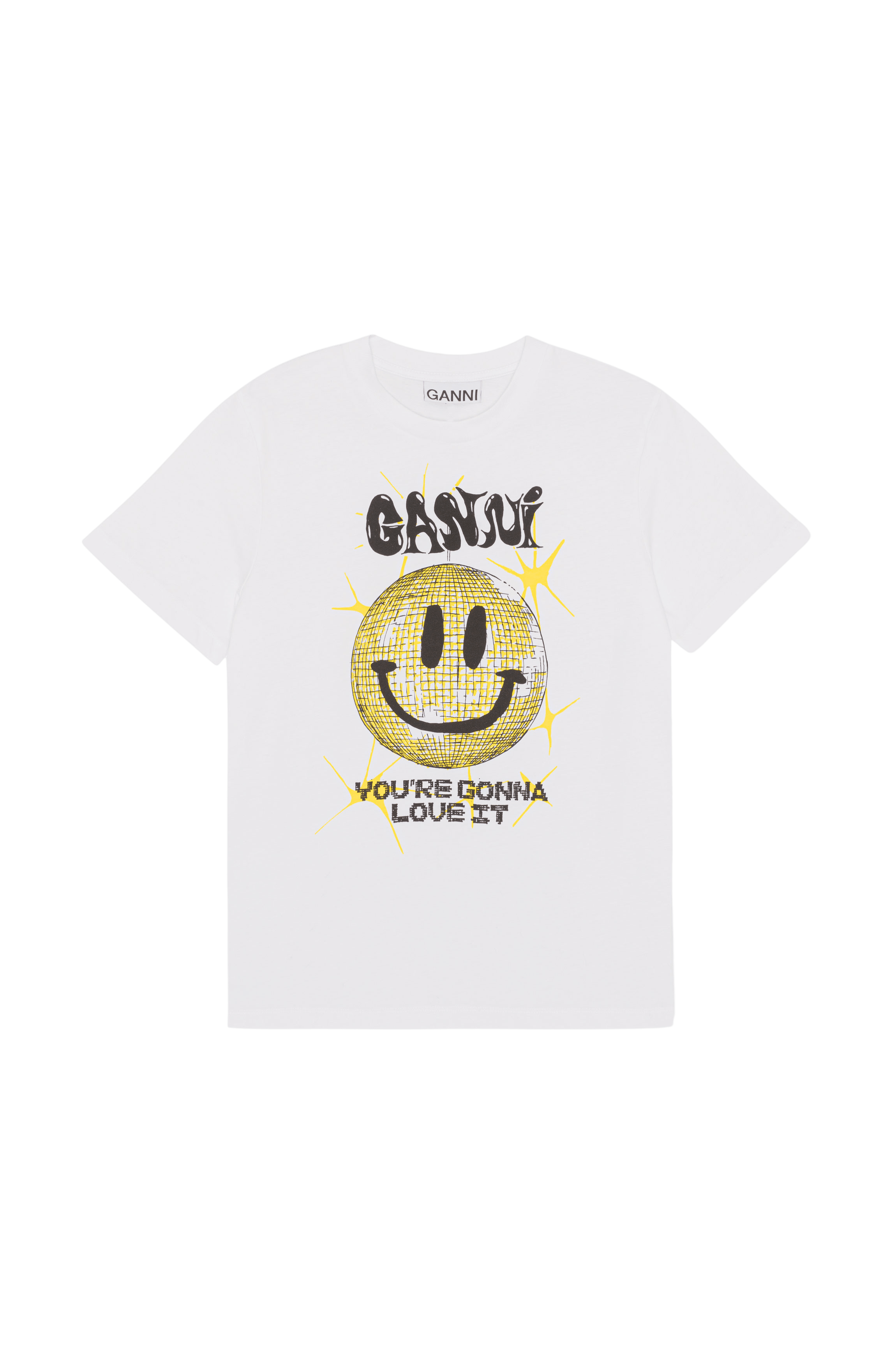 GANNI white Smiley Face T-Shirt