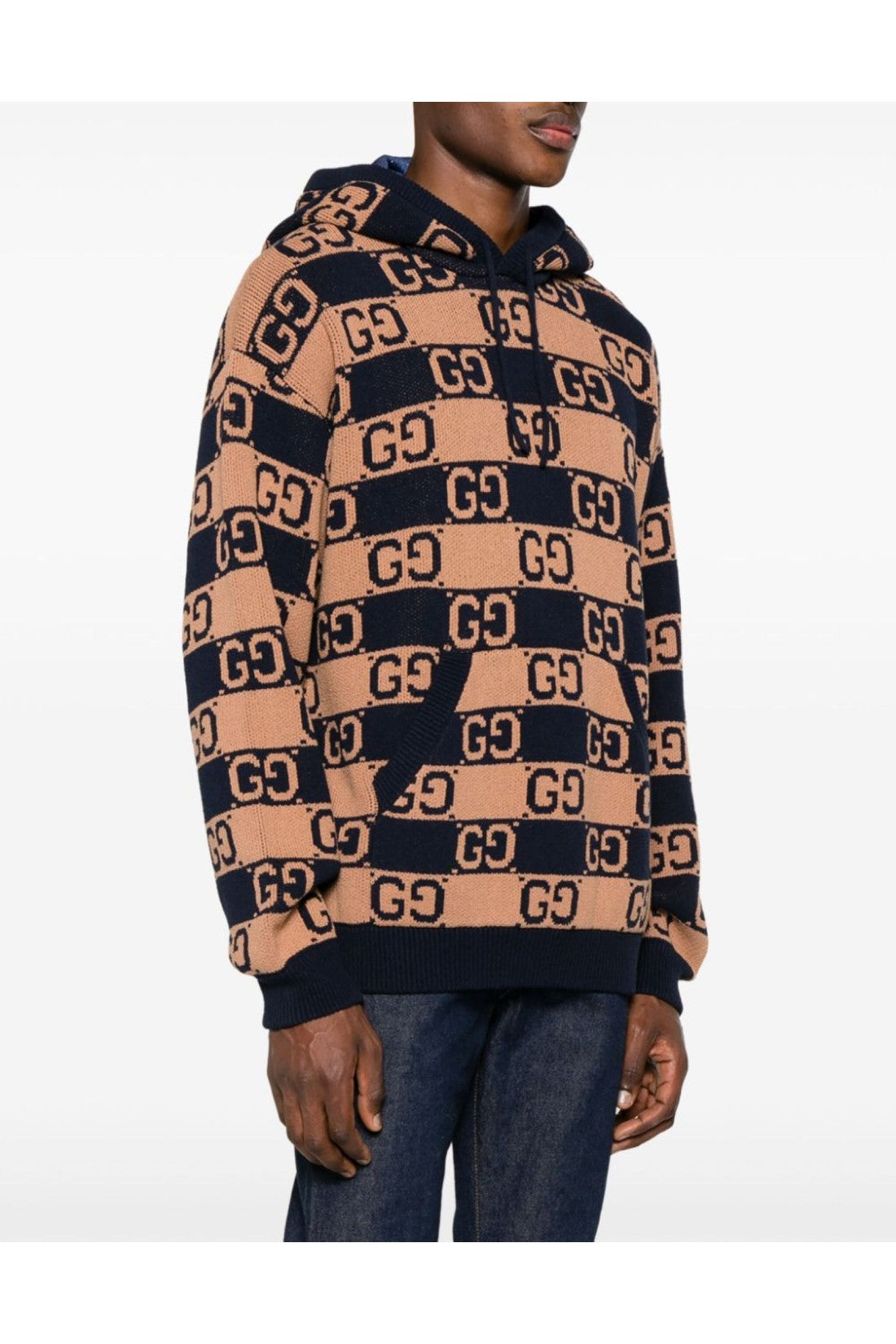 Gucci-OUTLET-SALE-GG Monogram Supreme Jacquard Hoodie-ARCHIVIST