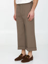 Textured gabardine trousers