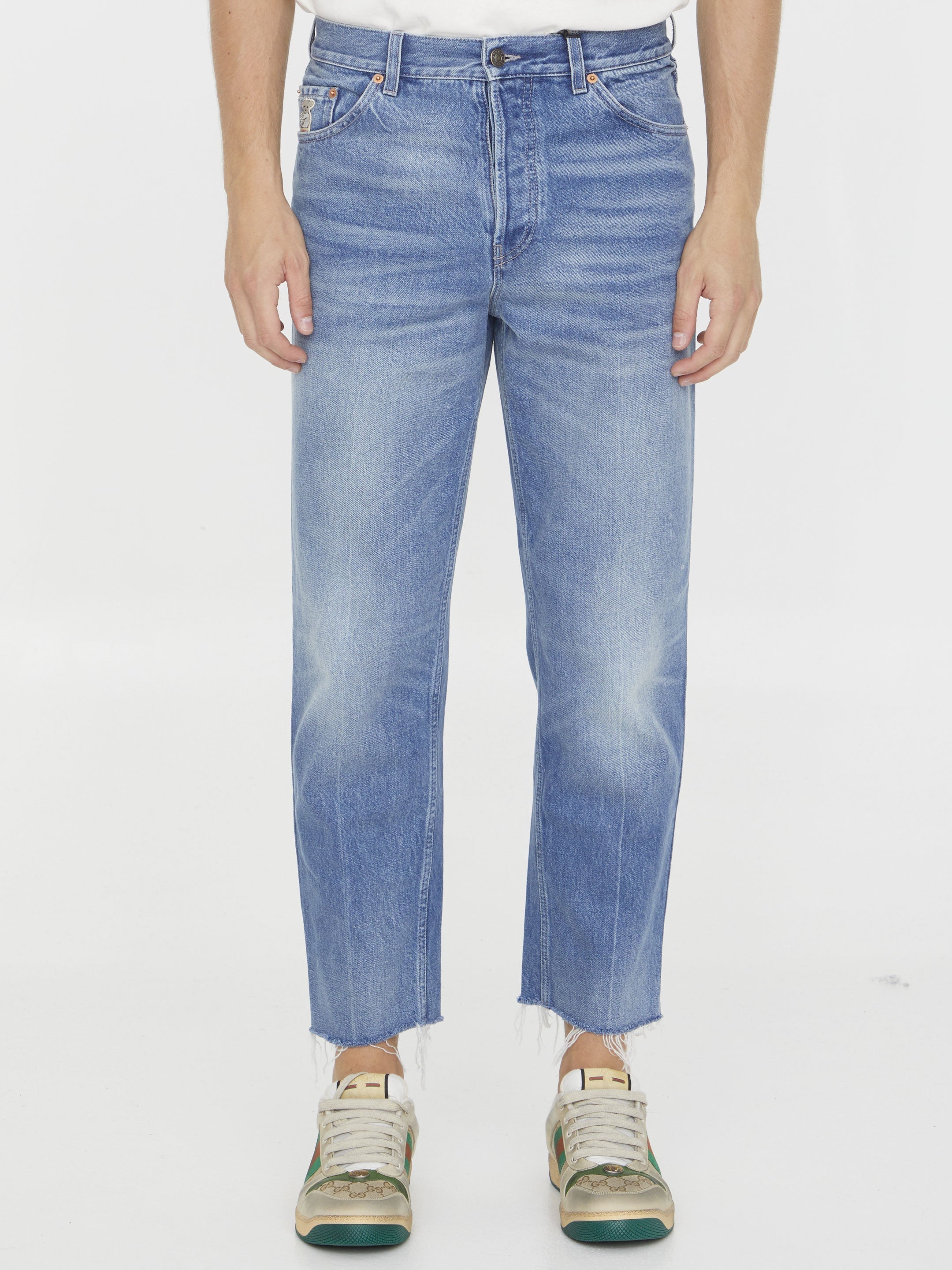 Washed-out denim jeans