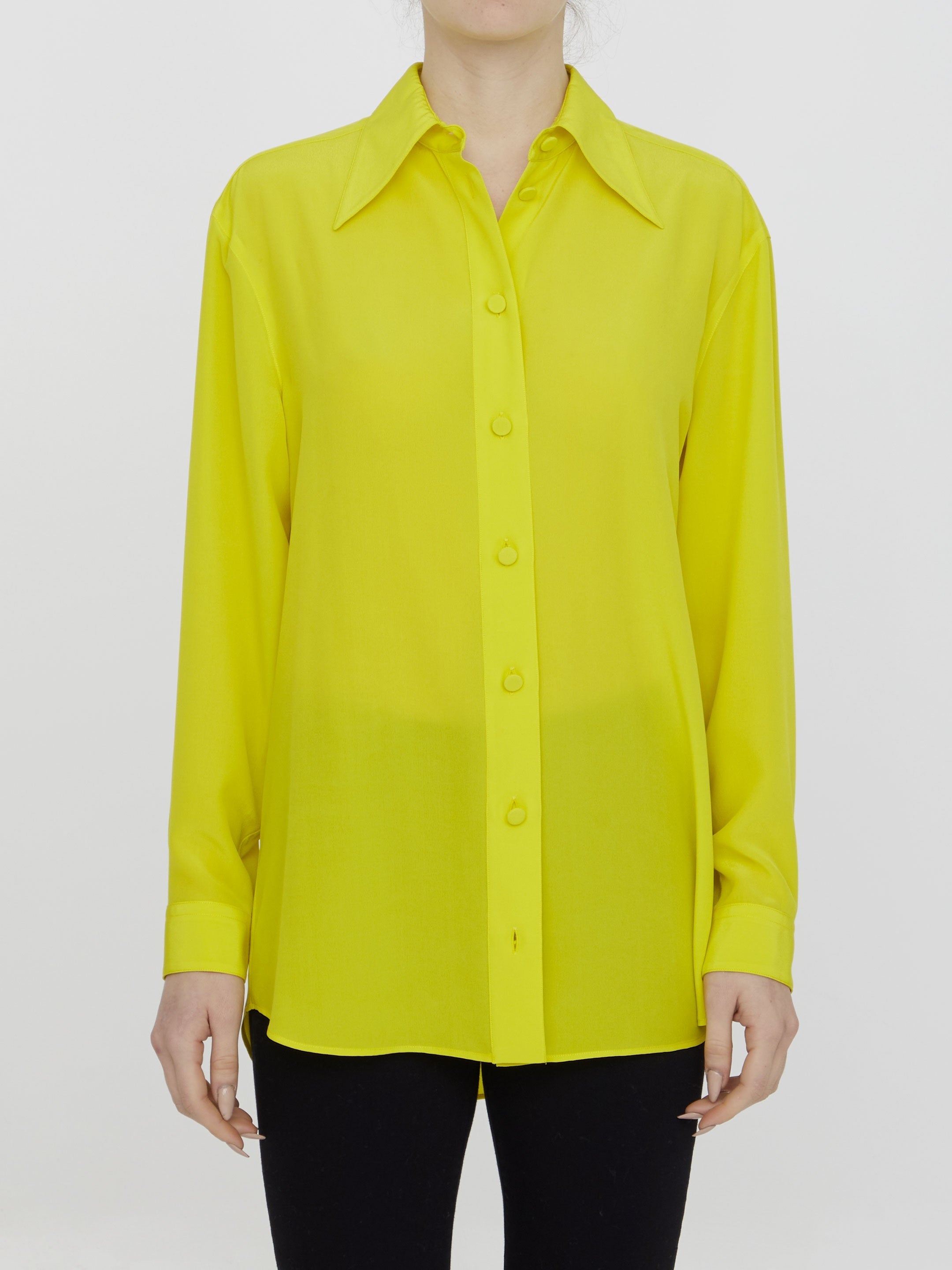 Yellow silk shirt