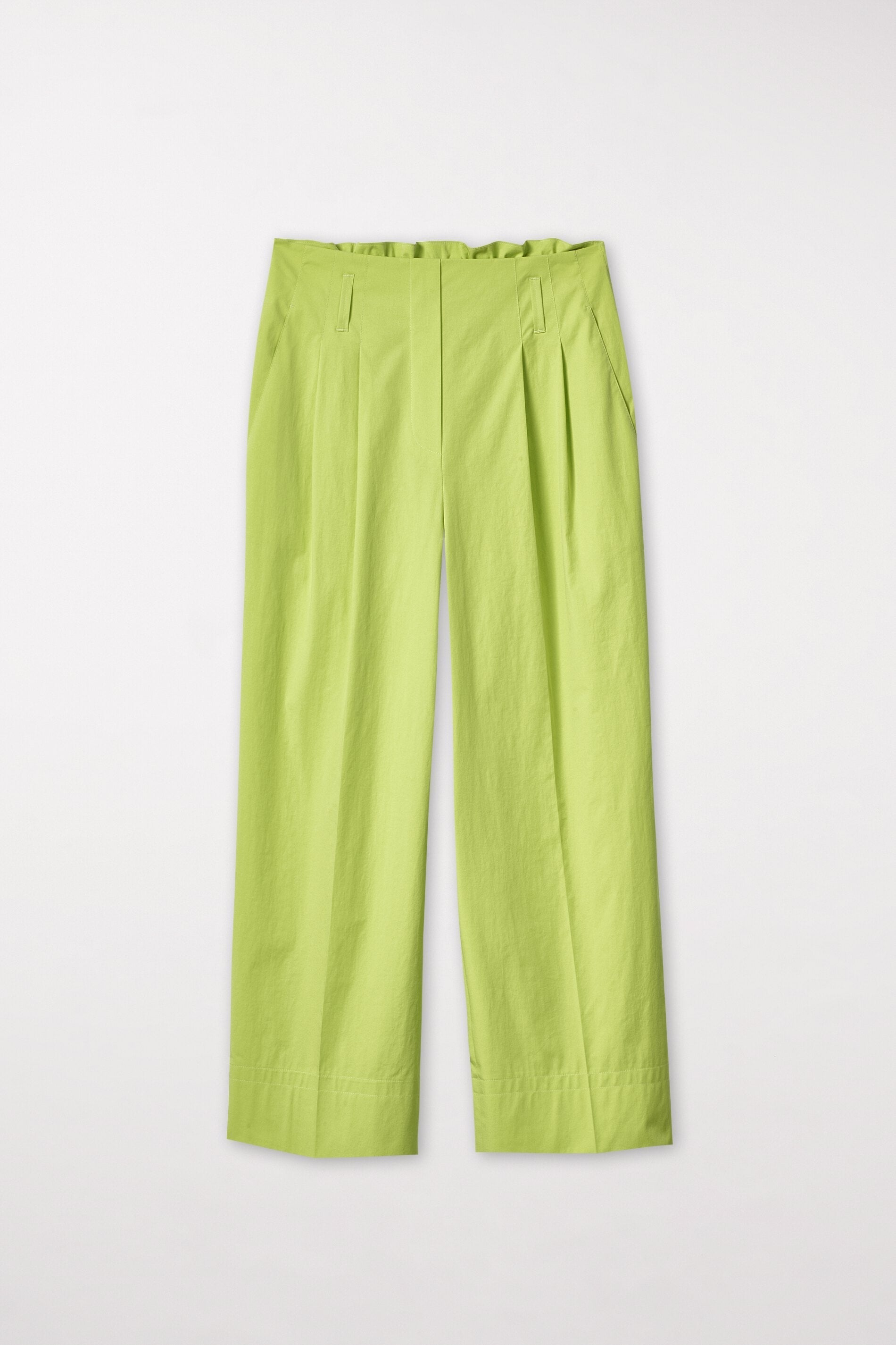 LUISA CERANO-OUTLET-SALE-Gabardine-Paperbag-Pants-Hosen-34-lime green-by-ARCHIVIST