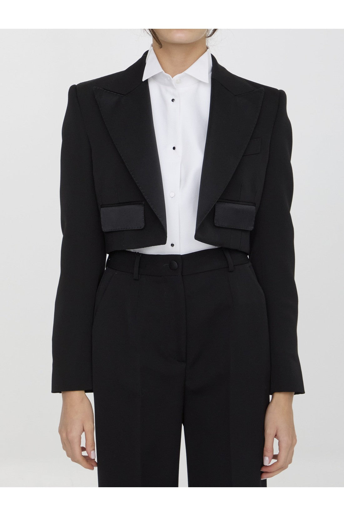 DOLCE&GABBANA-OUTLET-SALE-Gabardine tuxedo jacket-ARCHIVIST