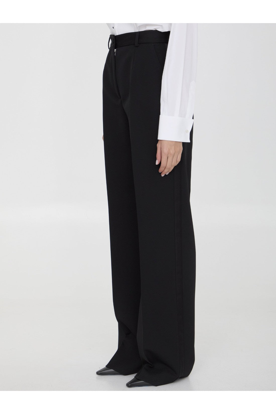 DOLCE&GABBANA-OUTLET-SALE-Gabardine tuxedo pants-ARCHIVIST