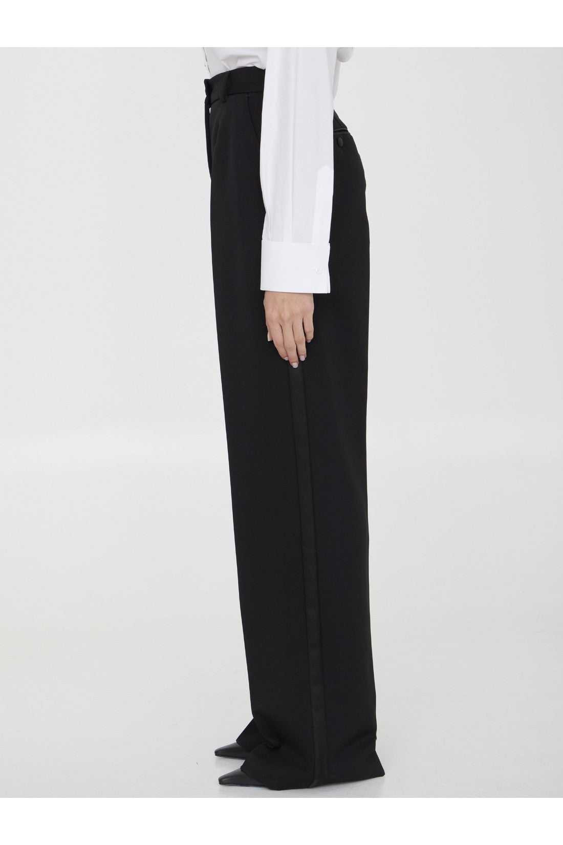 DOLCE&GABBANA-OUTLET-SALE-Gabardine tuxedo pants-ARCHIVIST